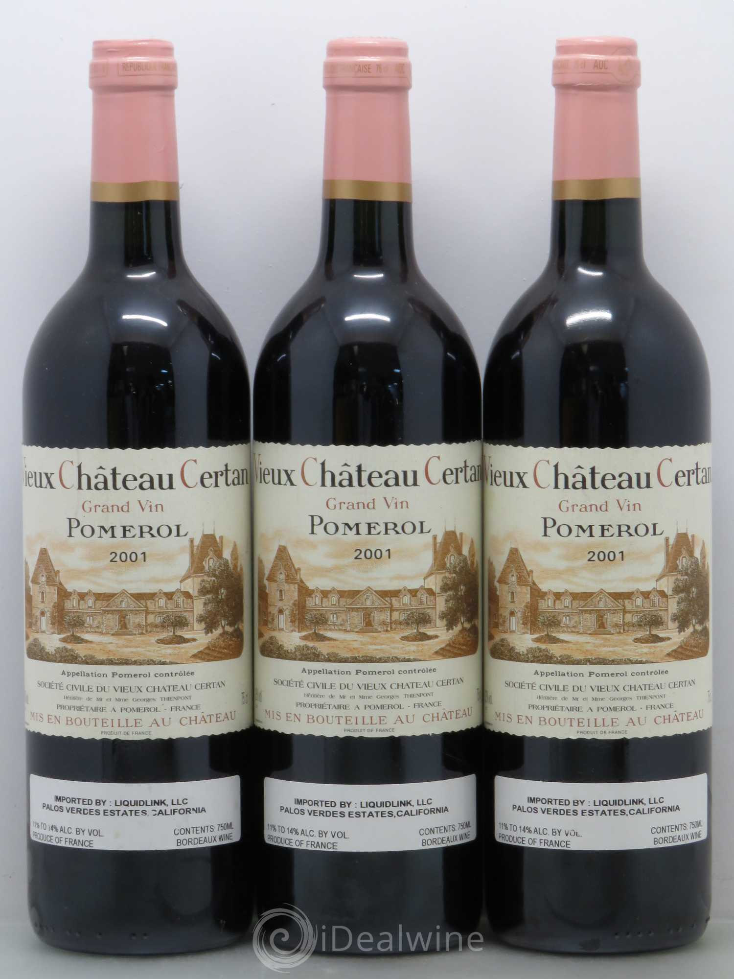 Vieux Château Certan 2001 - Lot de 3 bouteilles - 0
