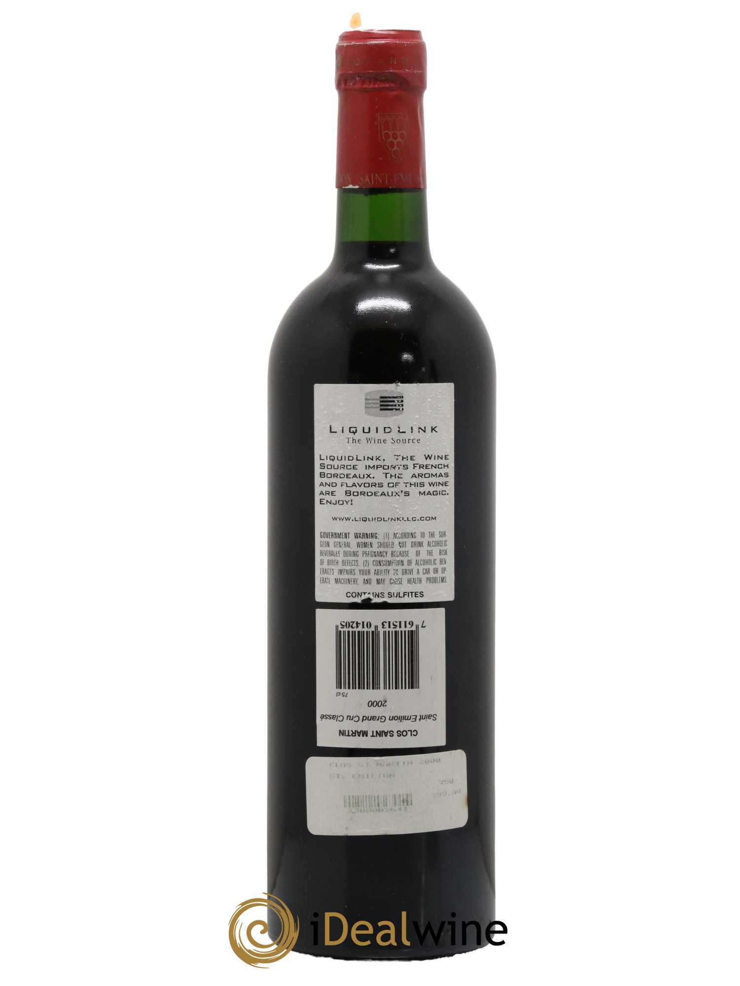 Clos Saint Martin Grand Cru Classé 2000 - Lot de 1 bouteille - 1