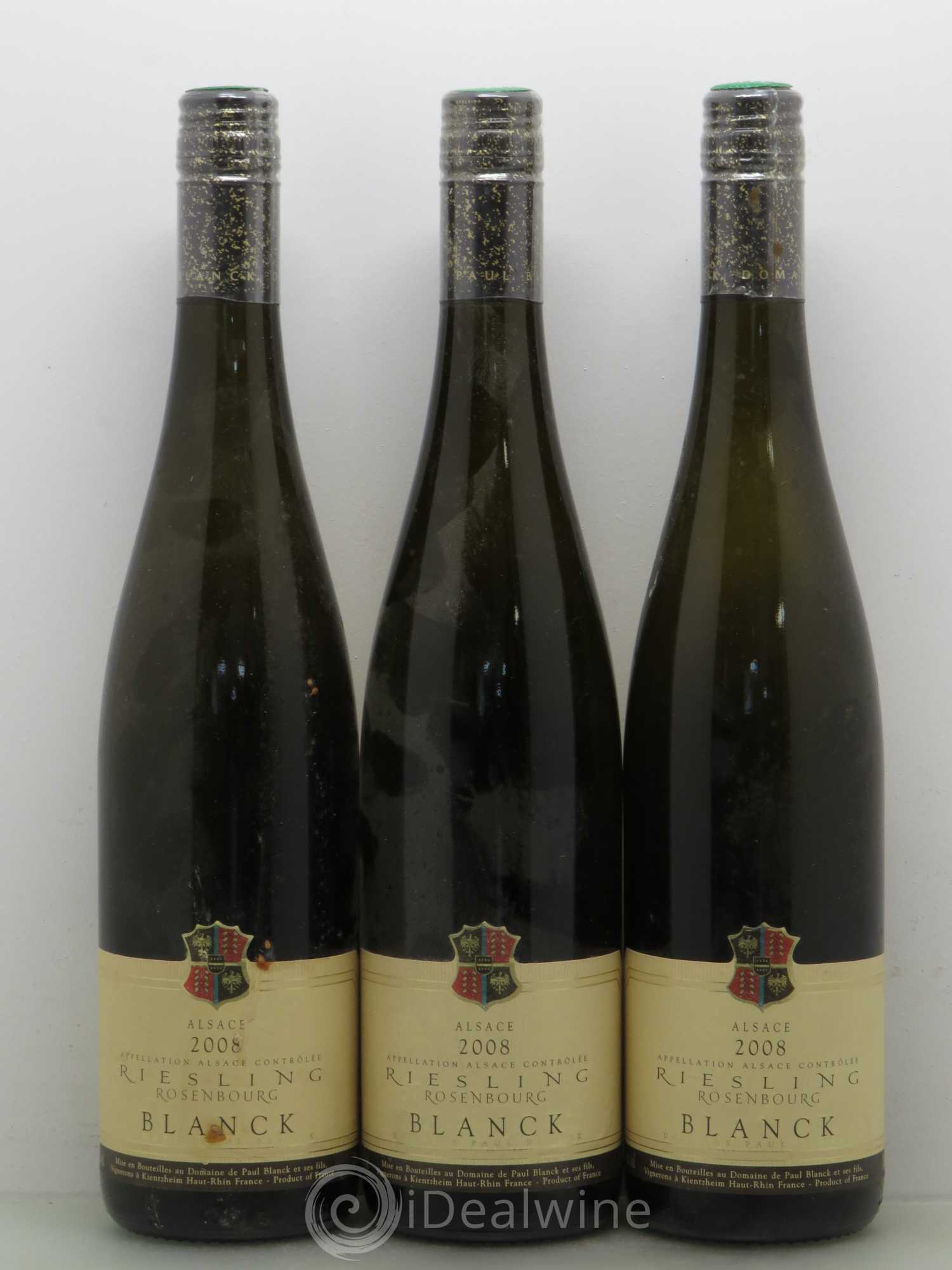 Riesling Rosenbourg - Blanck 2008 - Lotto di 3 bottiglie - 0