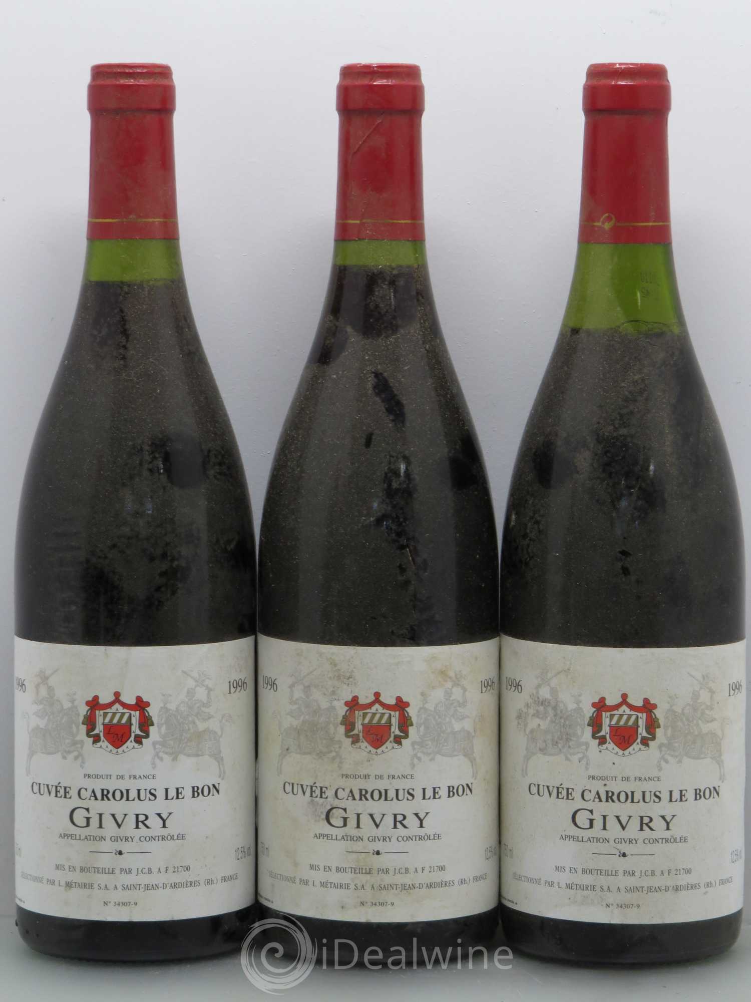 Givry Cuvée Carolus Le Bon - Metairie SA 1996 - Posten von 5 Flaschen - 1