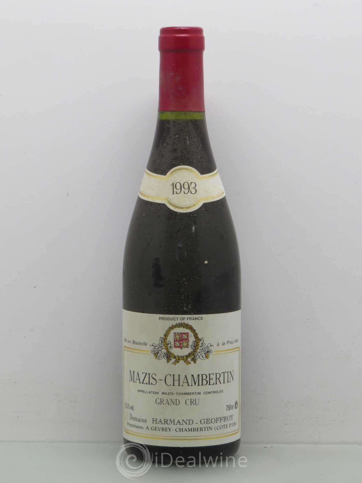 Mazis-Chambertin Grand Cru Harmand Geoffroy 1993 - Lot de 1 bouteille - 0