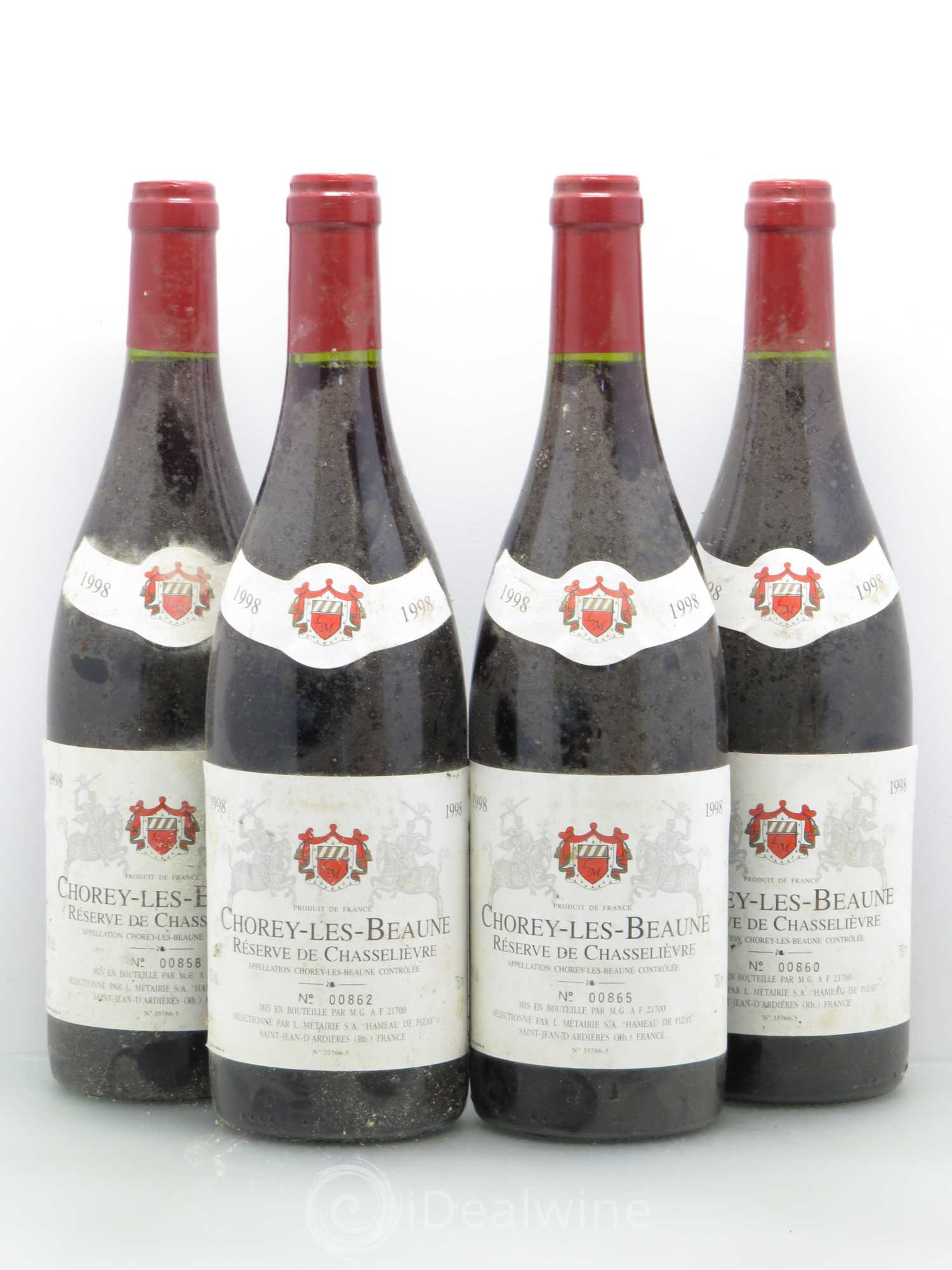 Chorey-lès-Beaune Reserve de Chasselièvre métairie sa 1998 - Lot de 4 bouteilles - 0