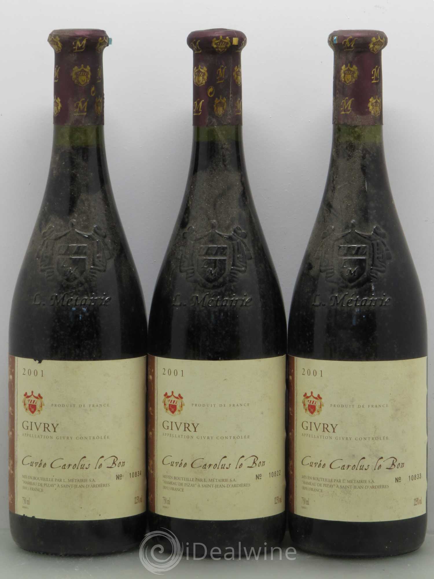 Givry Cuvée Carolus Le Bon - Metairie SA 2001 - Lot de 5 bouteilles - 1
