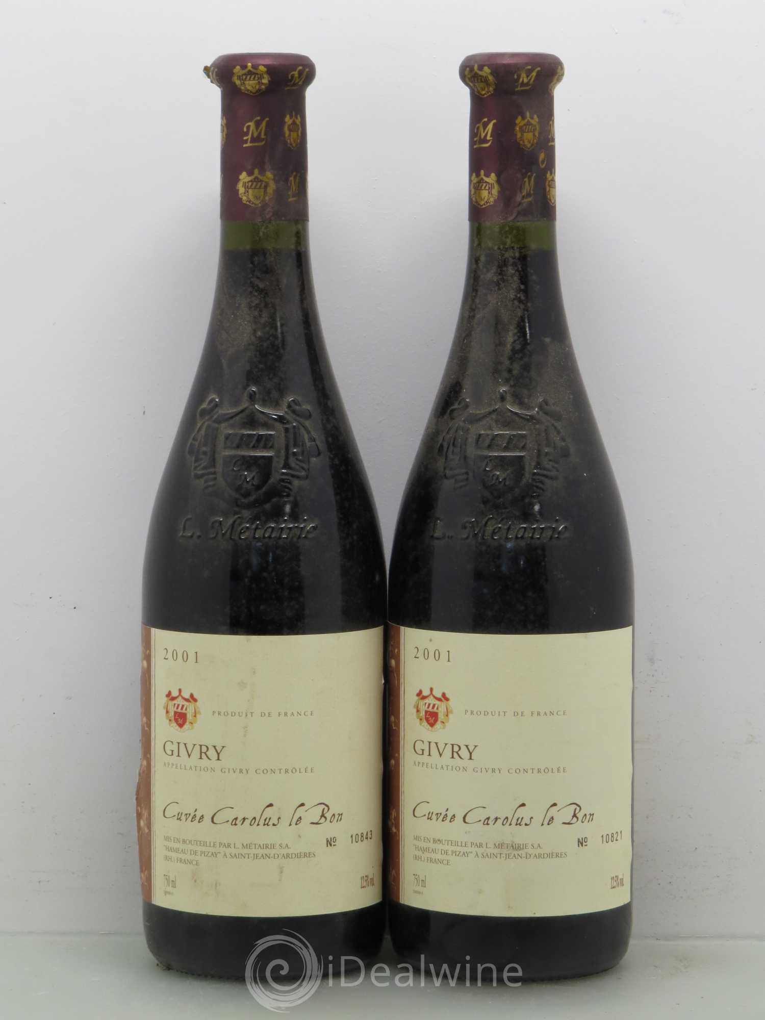 Givry Cuvée Carolus Le Bon - Metairie SA 2001 - Lot de 5 bouteilles - 2