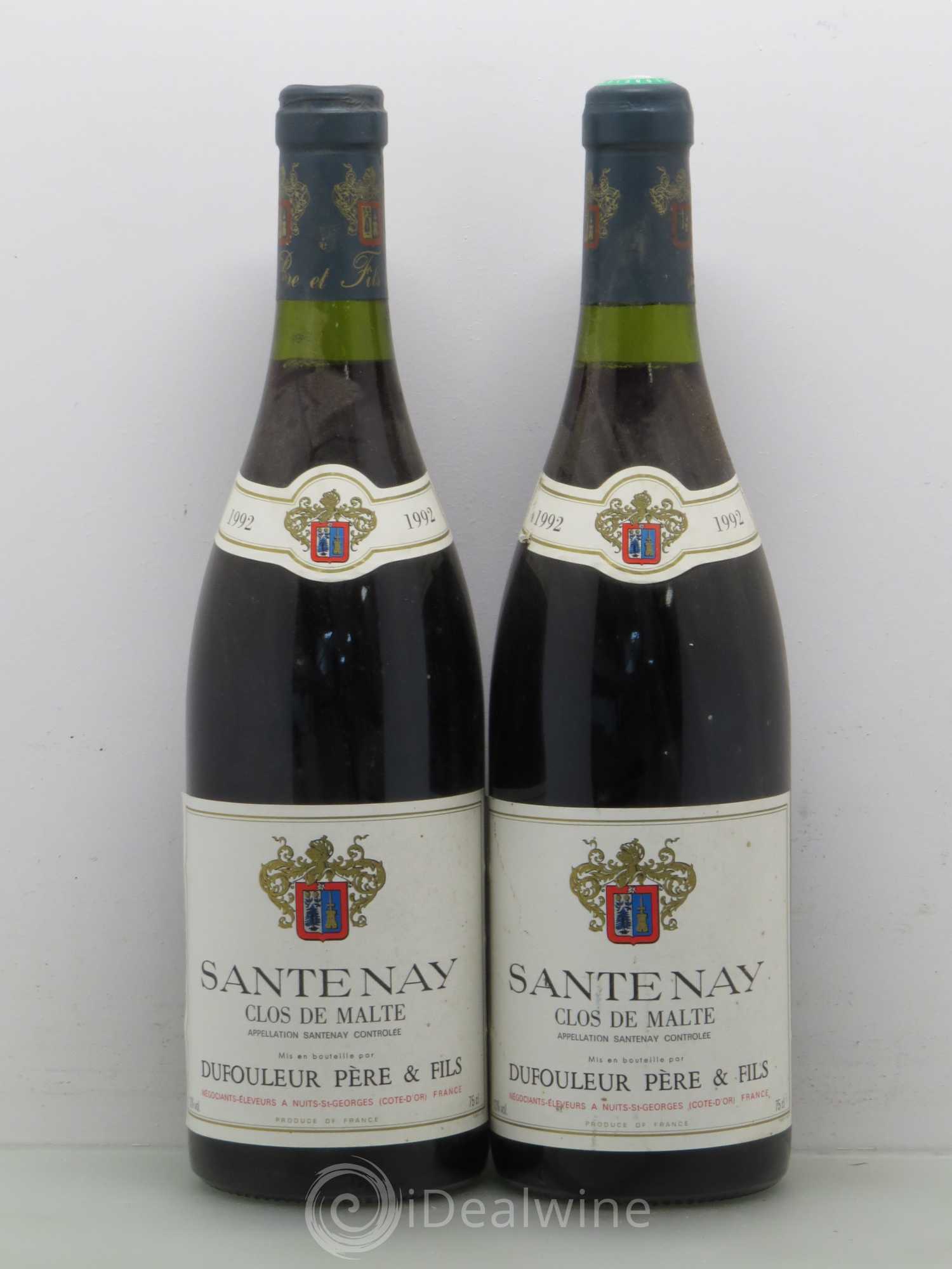 Santenay Clos de Malte - Dufouleur (sans prix de réserve) 1992 - Posten von 2 Flaschen - 0