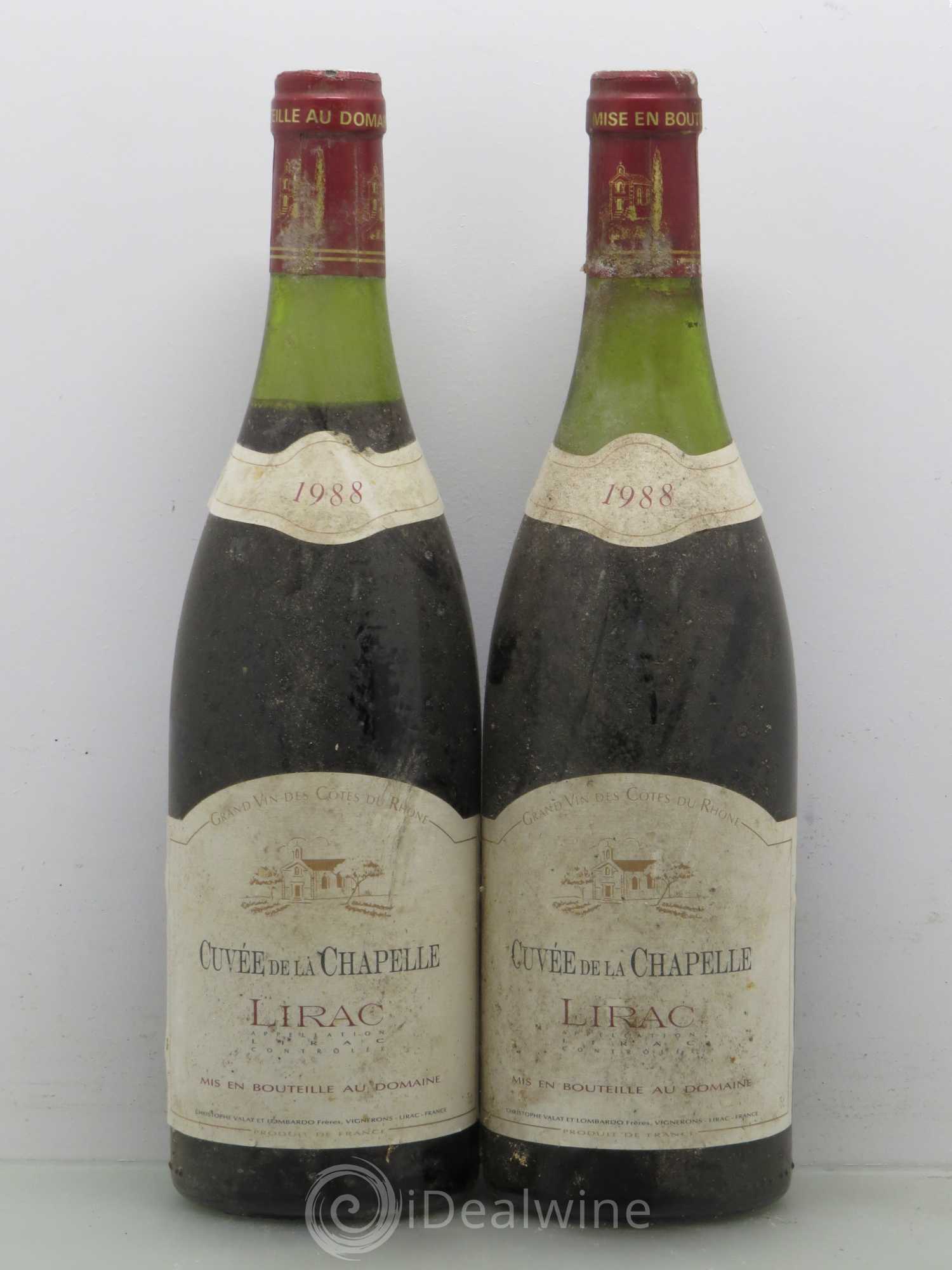 Lirac Cuvée de la Chapelle - Valat et Lombardo 1988 - Posten von 2 Flaschen - 0