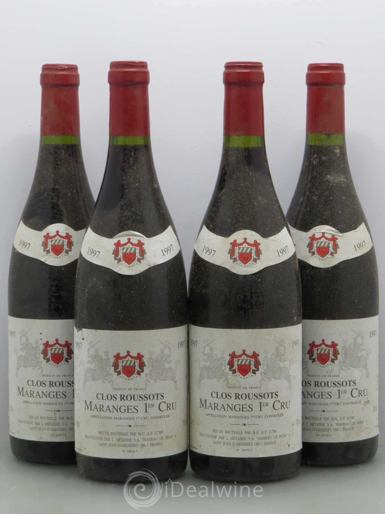 Maranges 1er Cru Clos Roussots - Metaierie Sa 1997 - Lot de 4 bouteilles - 0