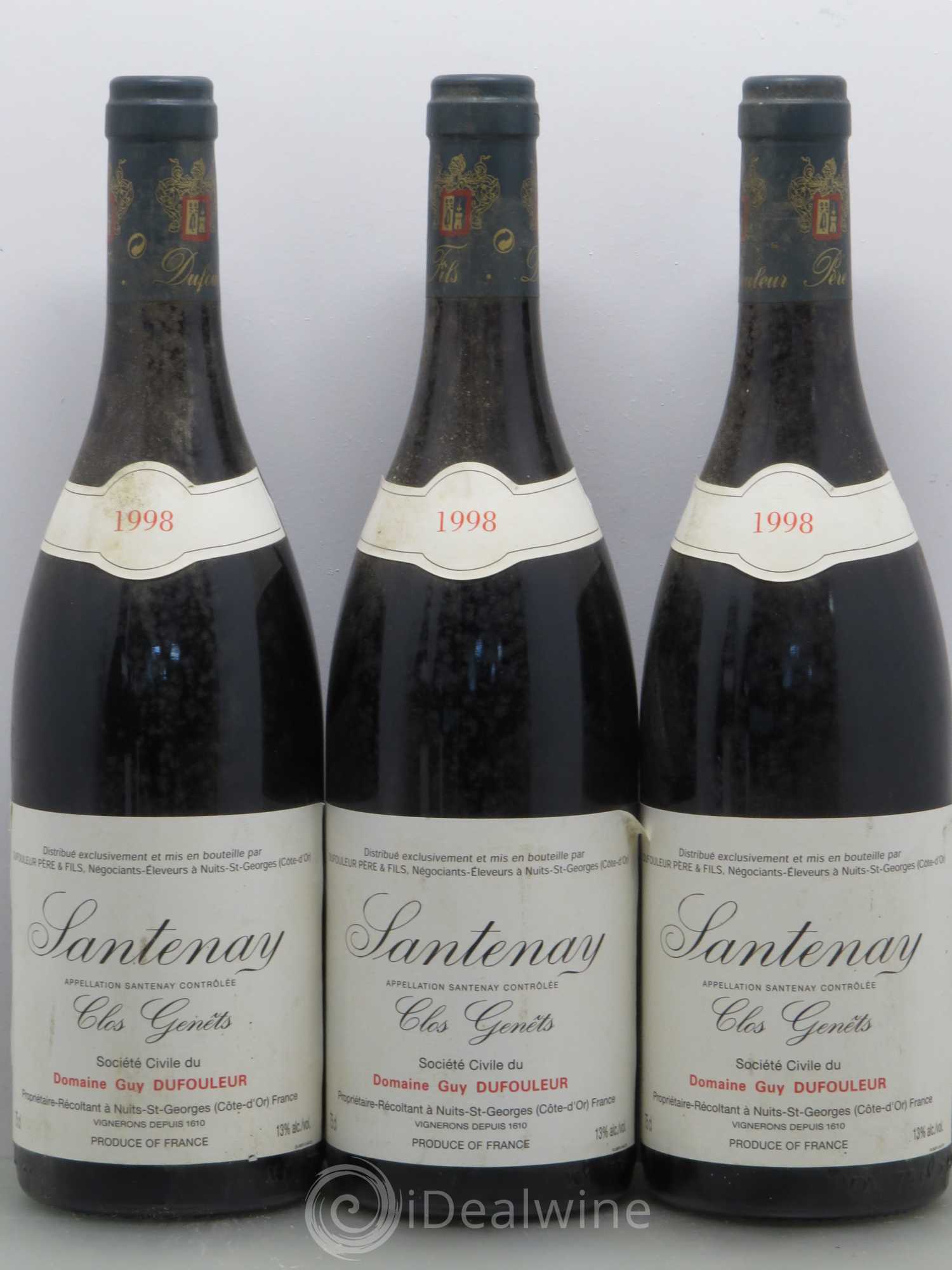 Santenay Clos Genets Domaine G - Dufouleur 1998 - Posten von 5 Flaschen - 1