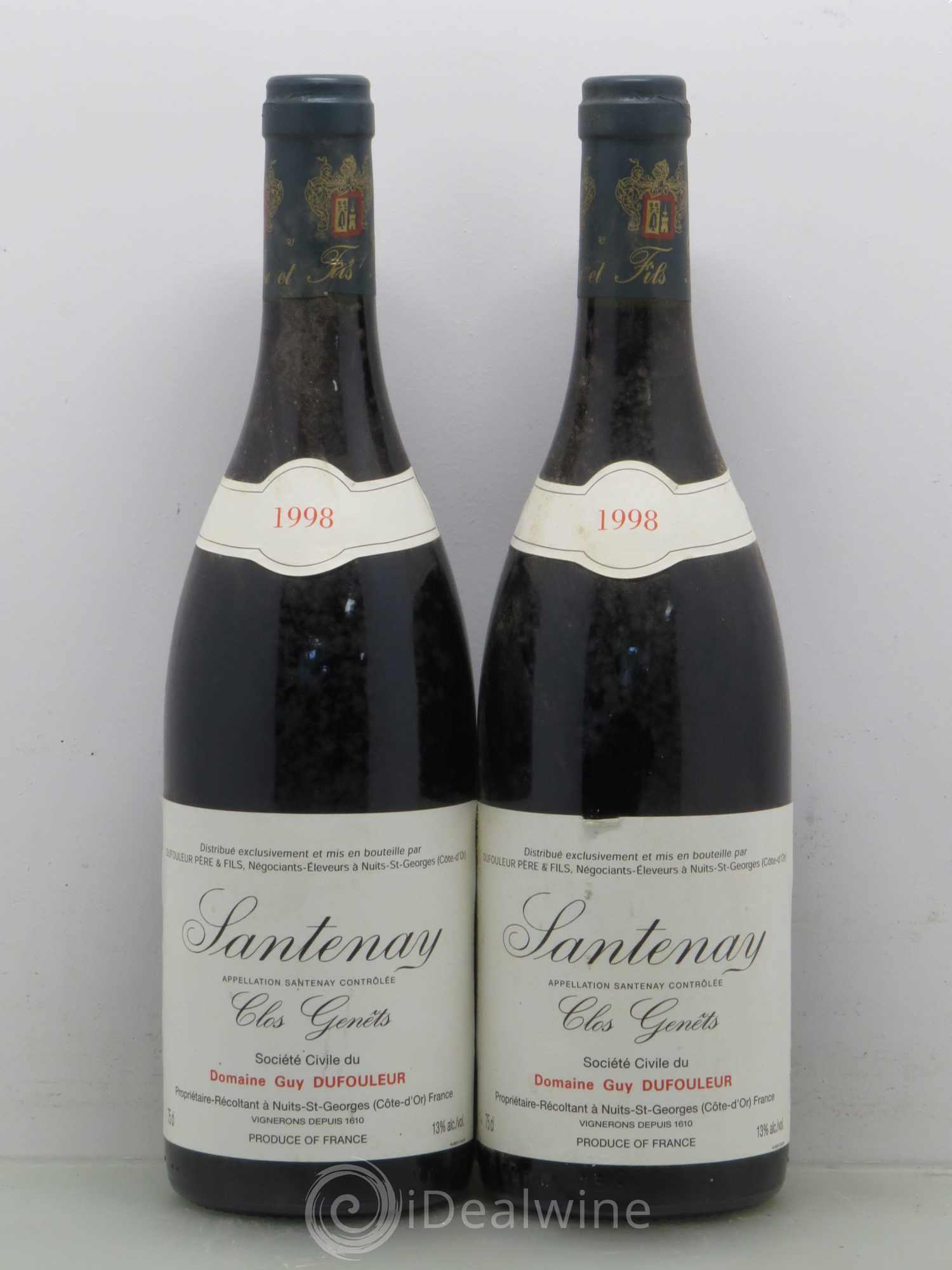 Santenay Clos Genets Domaine G - Dufouleur 1998 - Posten von 5 Flaschen - 2
