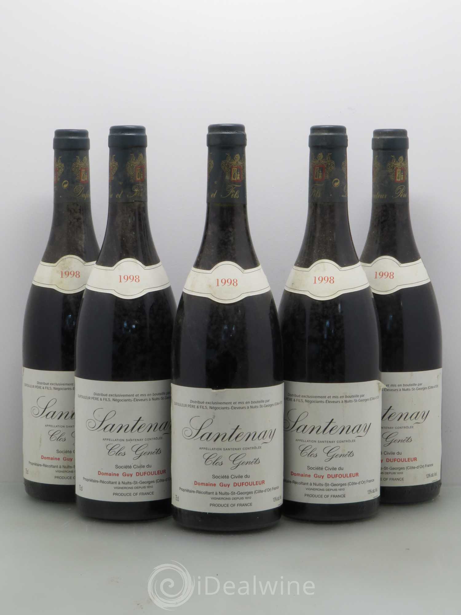 Santenay Clos Genets Domaine G - Dufouleur 1998 - Posten von 5 Flaschen - 0