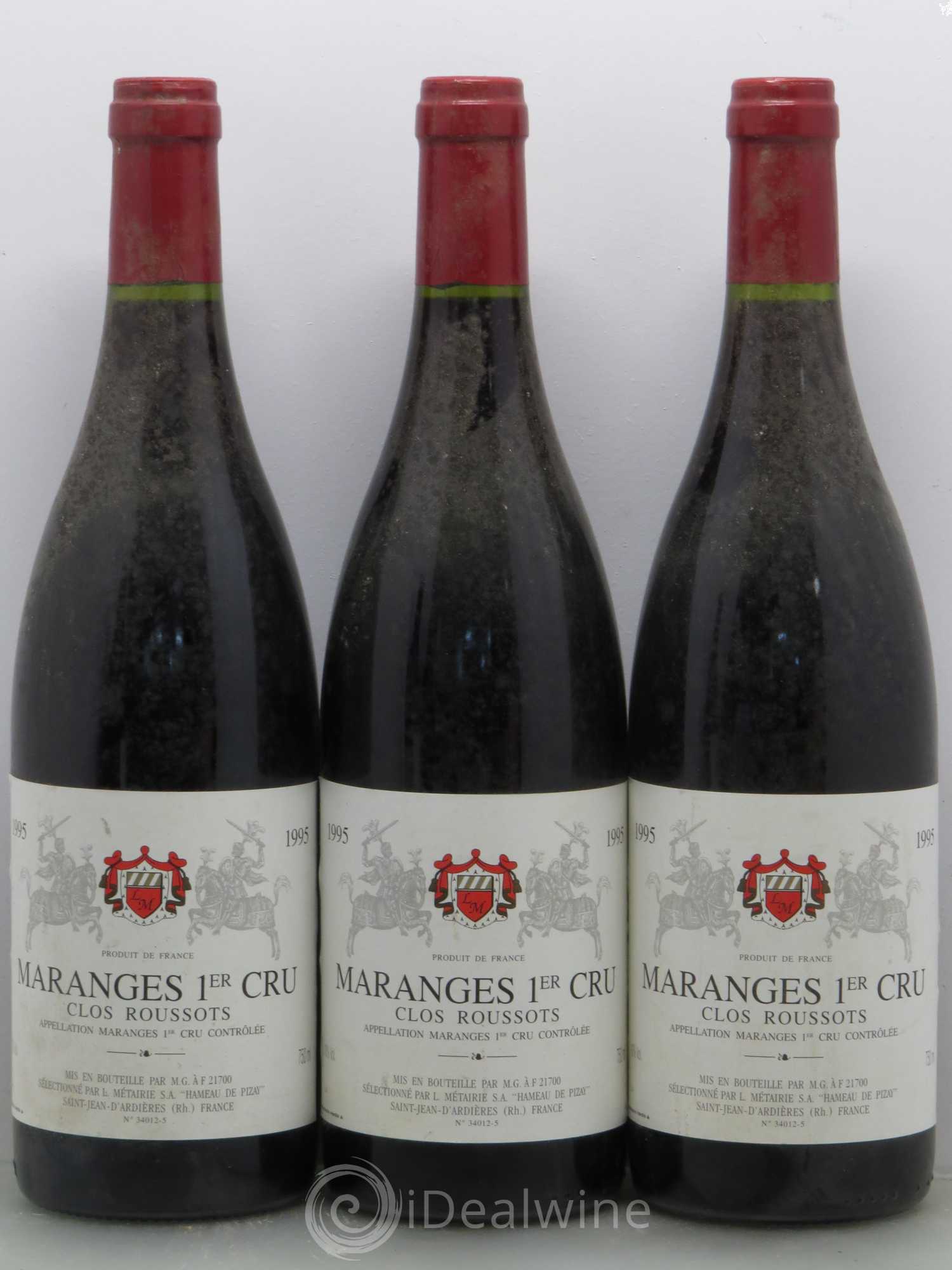 Maranges 1er Cru Clos Roussots - Metaierie Sa 1995 - Lot de 5 bouteilles - 1