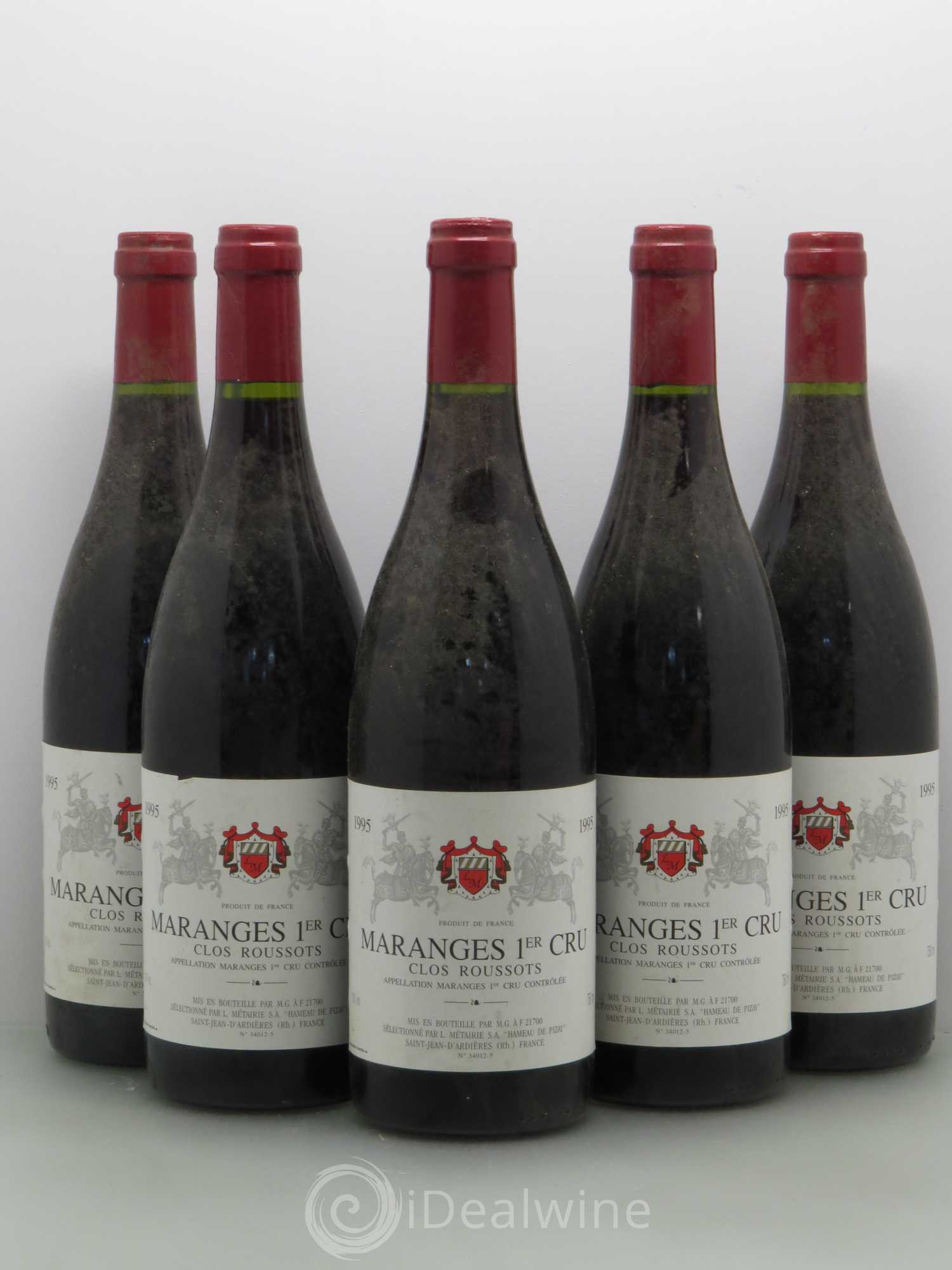 Maranges 1er Cru Clos Roussots - Metaierie Sa 1995 - Lot de 5 bouteilles - 0