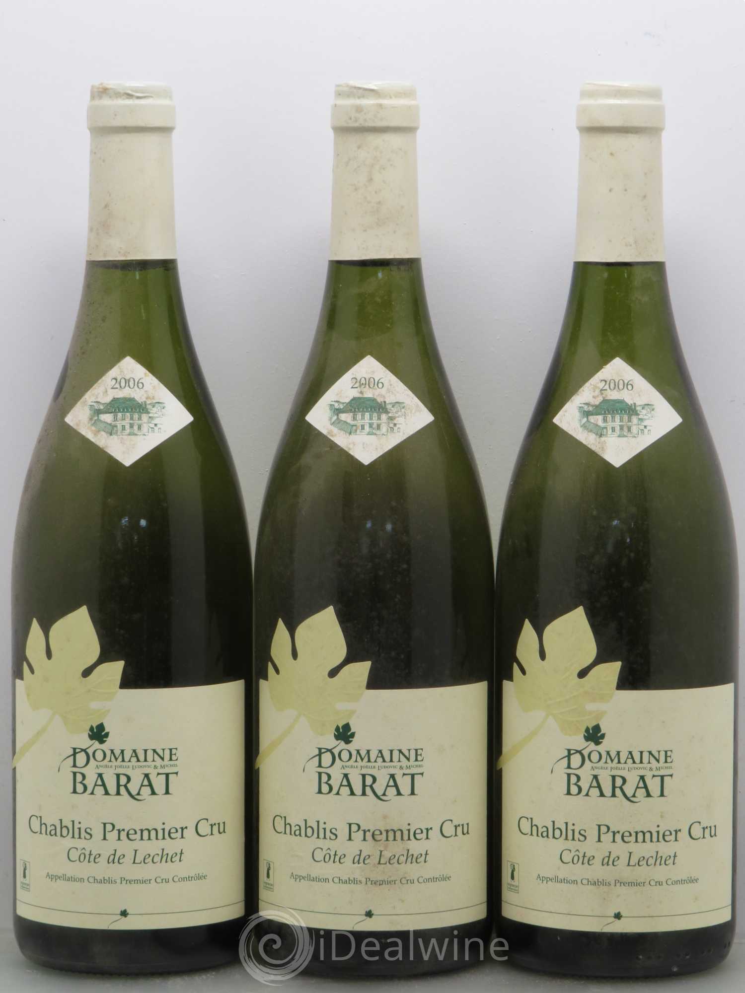 Chablis 1er Cru Côte de lechet - Domaine Barat 2006 - Posten von 3 Flaschen - 0