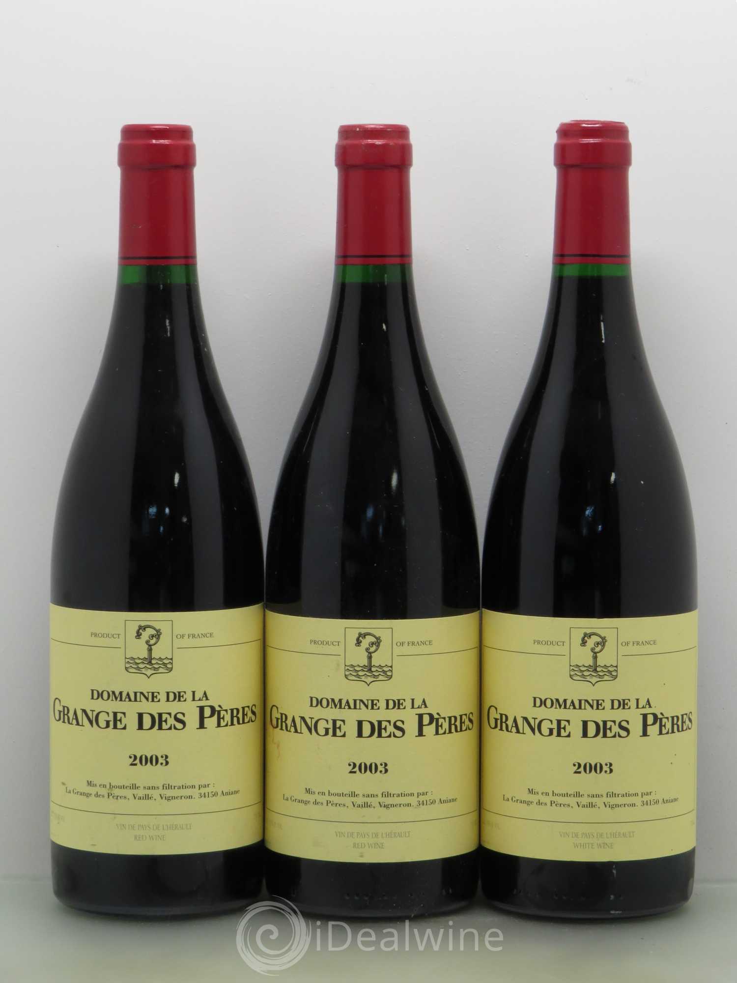Pays d'Hérault Grange des Pères Laurent Vaillé 2003 - Lot de 3 bouteilles - 0