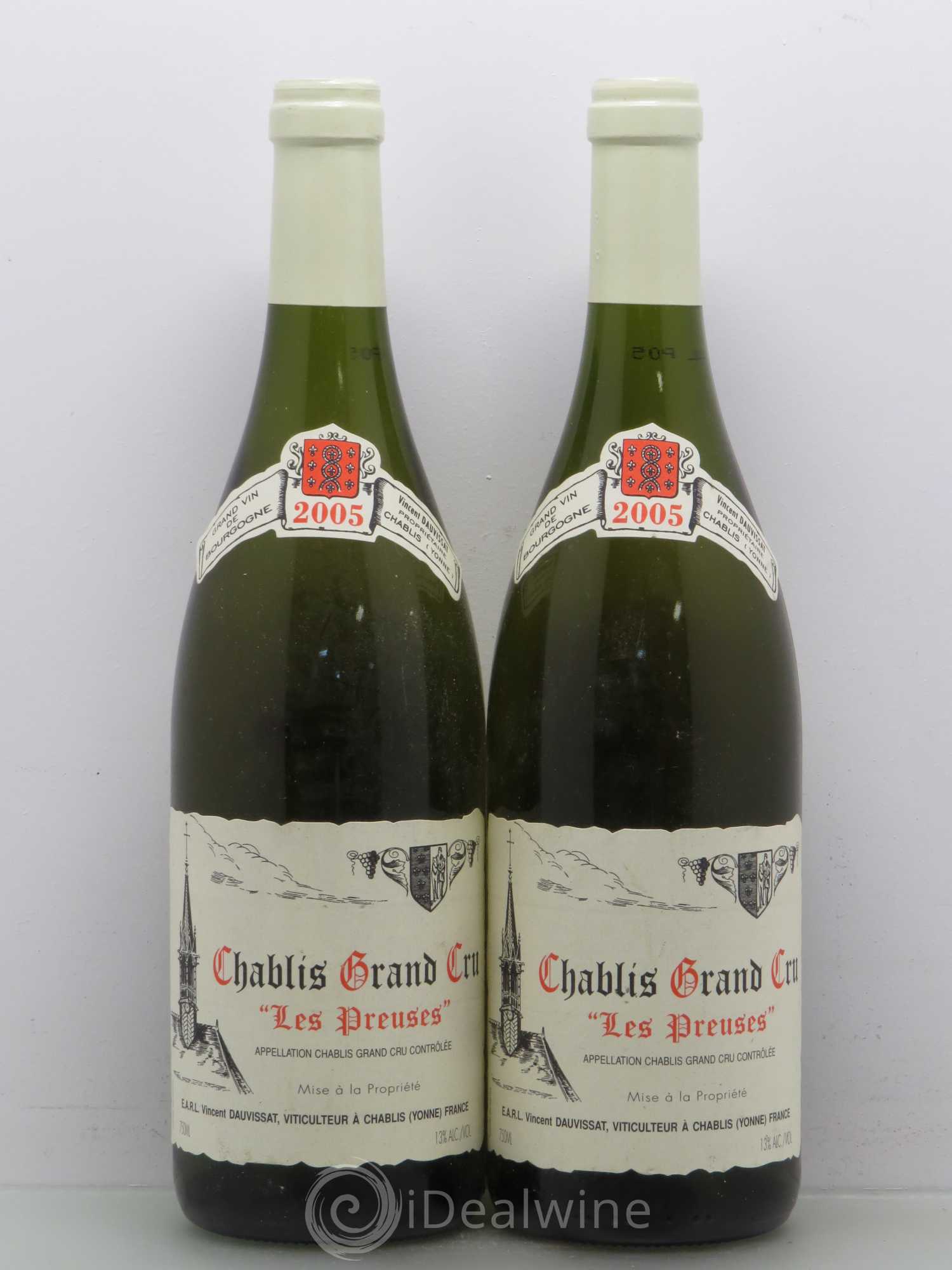 Chablis Grand Cru Les Preuses Vincent Dauvissat (Domaine) 2005 - Lot de 2 bouteilles - 0
