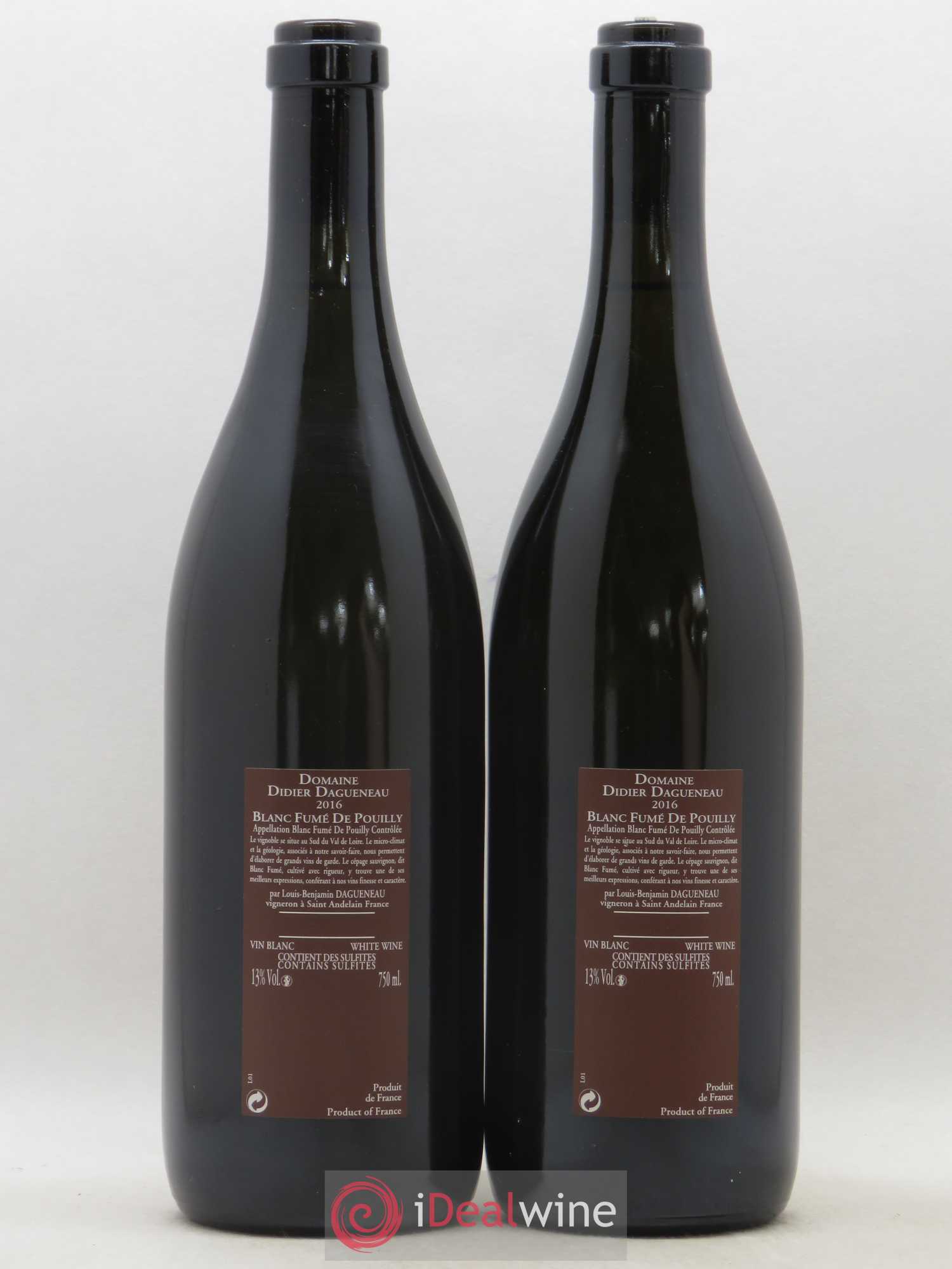 Vin de France (anciennement Pouilly-Fumé) Pur Sang Dagueneau (Domaine Didier - Louis-Benjamin) 2016 - Lot de 2 bouteilles - 1