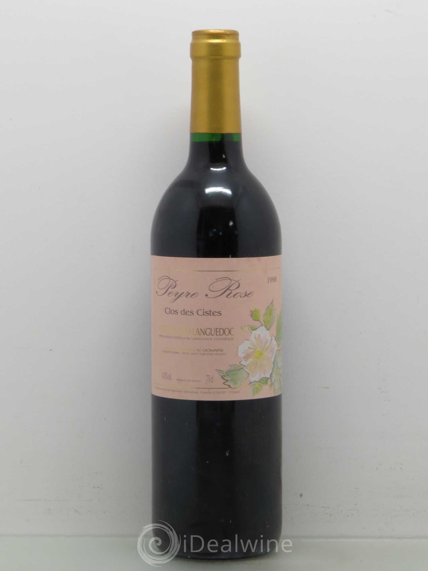 Vin de France (anciennement Coteaux du Languedoc) Domaine Peyre Rose Les Cistes Marlène Soria 1998 - Lot de 1 bouteille - 0