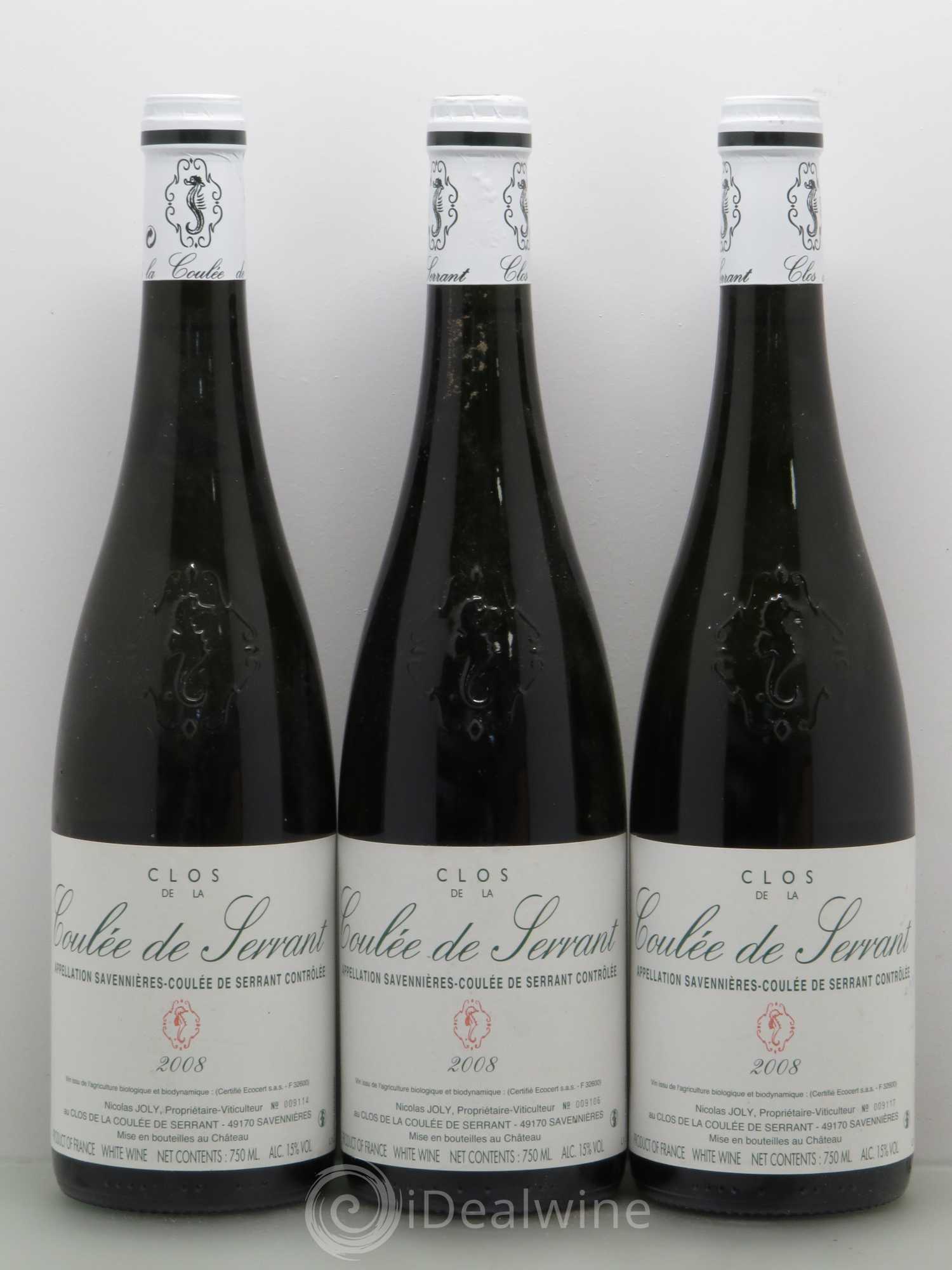 Savennières Clos de la Coulée de Serrant Vignobles de la Coulée de Serrant - Nicolas Joly 2008 - Lot de 6 bouteilles - 1