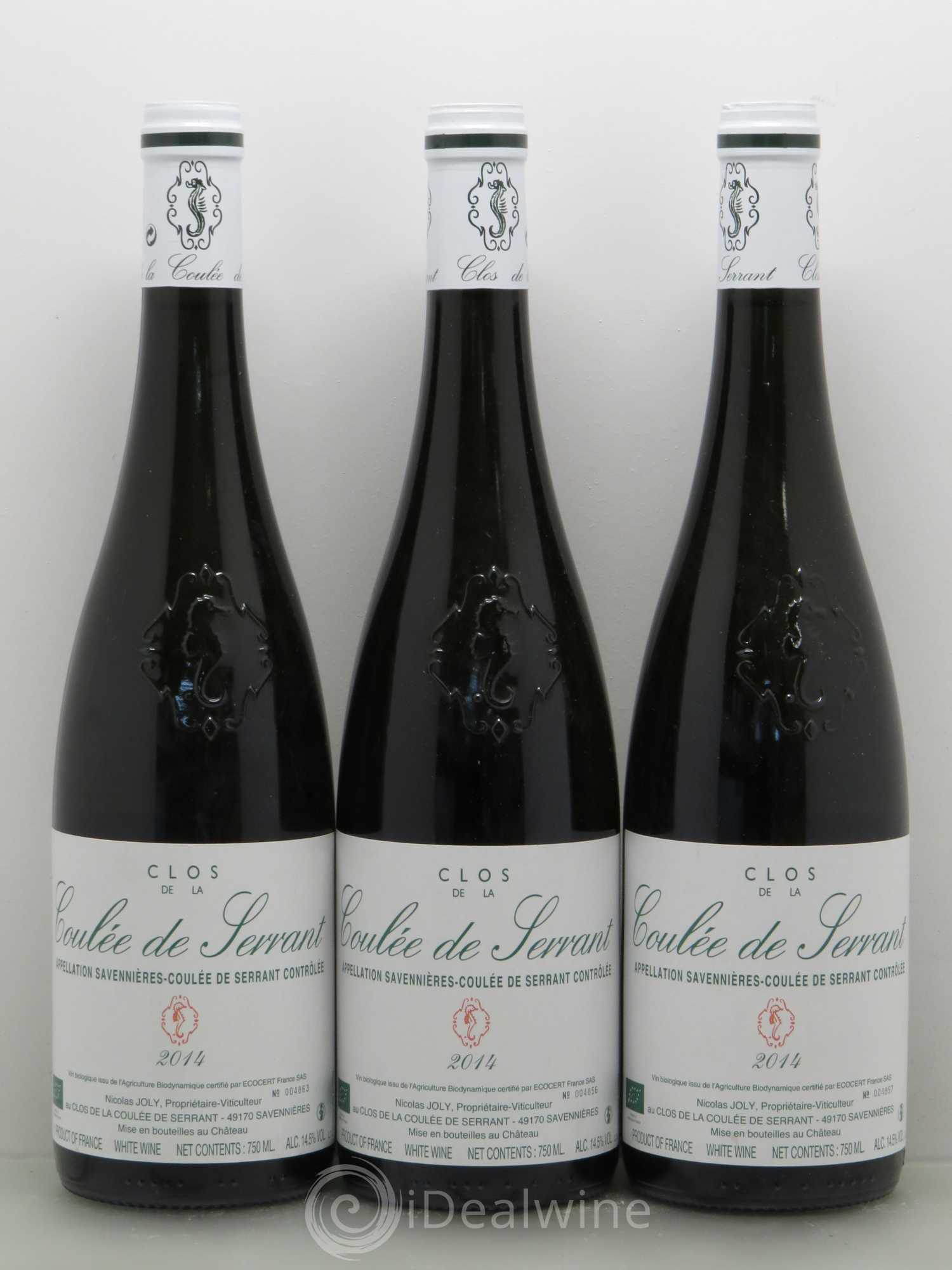 Savennières Clos de la Coulée de Serrant Vignobles de la Coulée de Serrant - Nicolas Joly 2014 - Lot de 3 bouteilles - 0