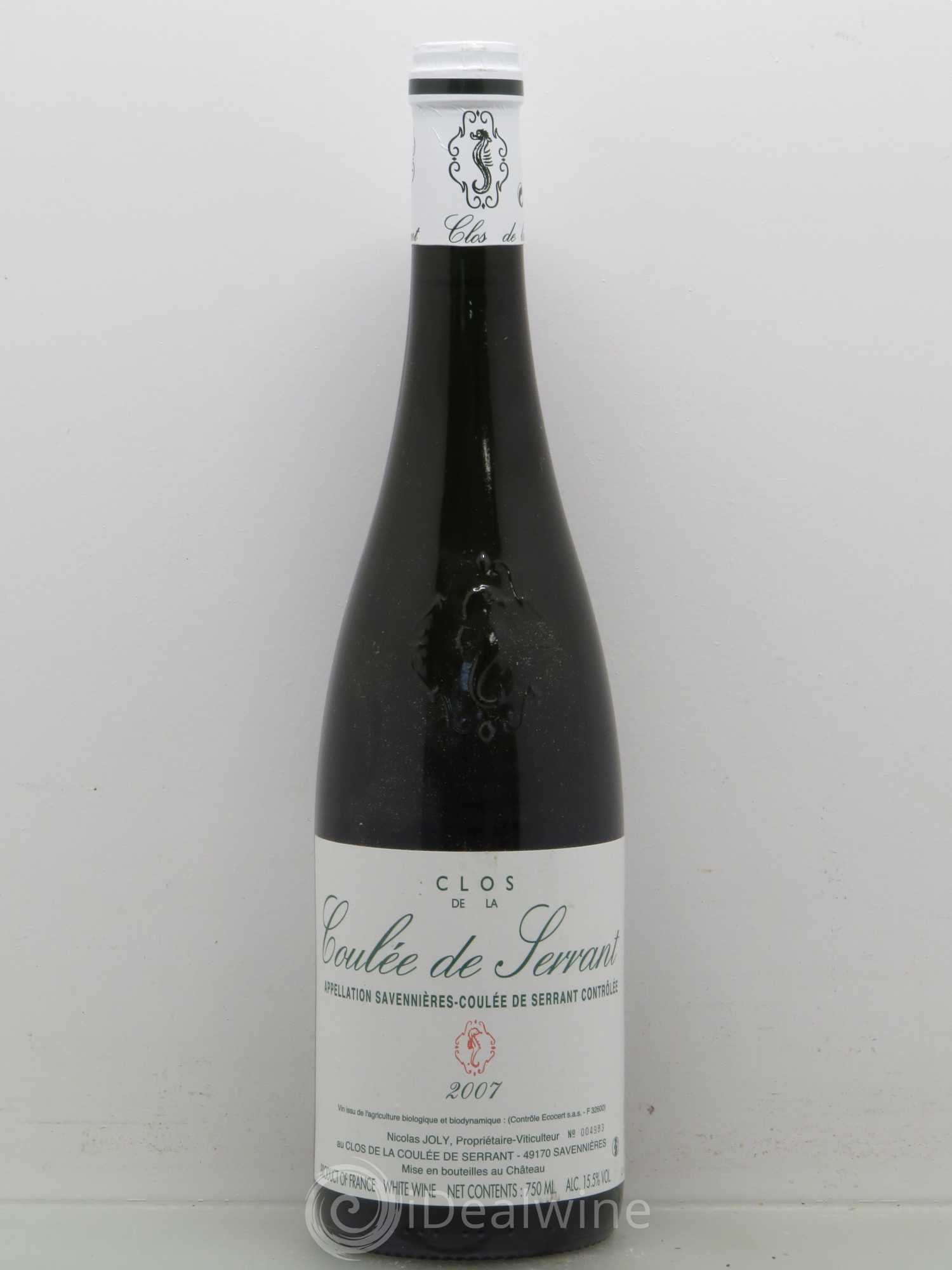 Savennières Clos de la Coulée de Serrant Vignobles de la Coulée de Serrant - Nicolas Joly 2007 - Lot de 1 bouteille - 0