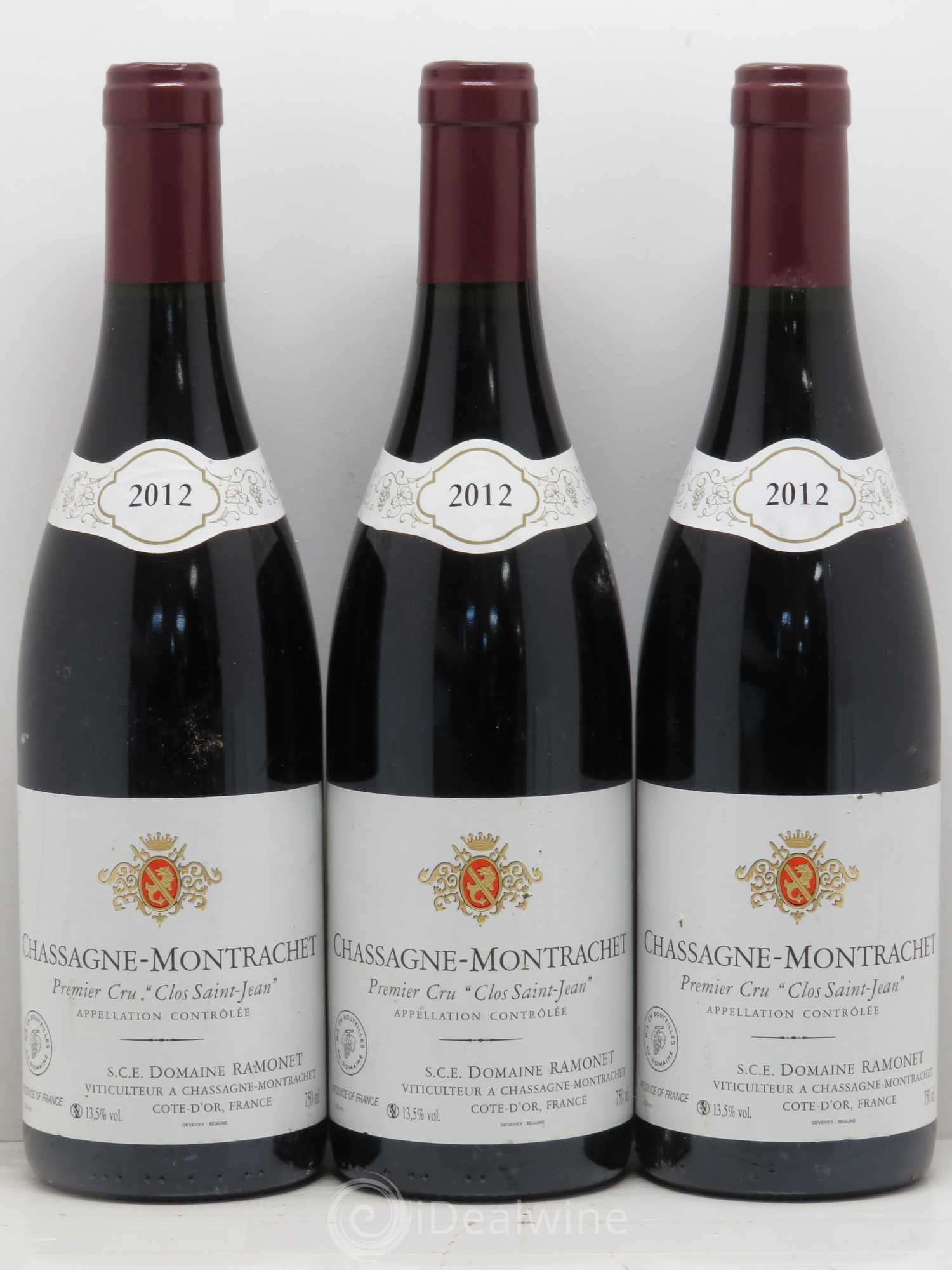 Chassagne-Montrachet 1er Cru Clos Saint Jean Domaine Ramonet 2012 - Lot de 3 bouteilles - 0