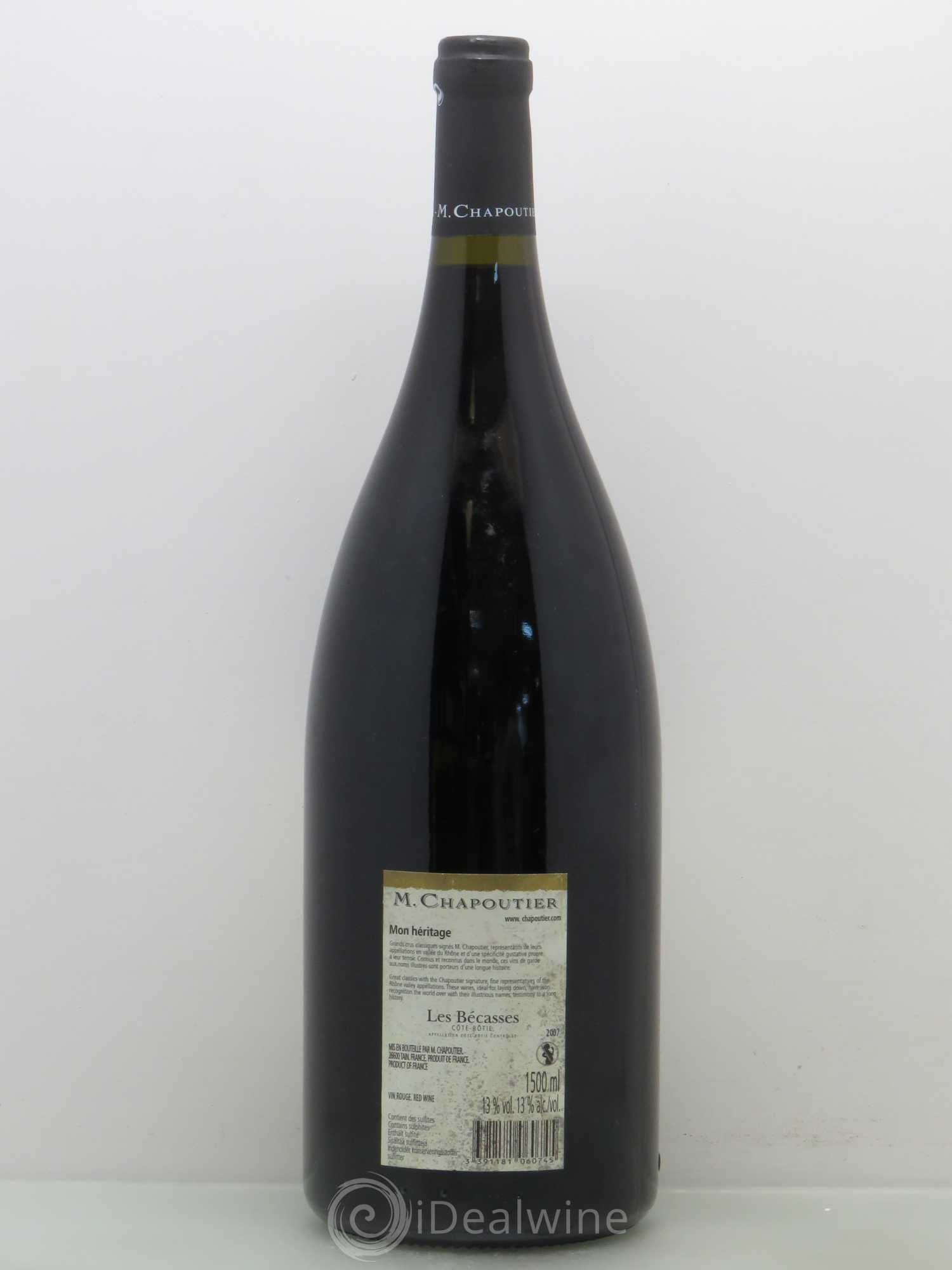 Côte-Rôtie Les Bécasses Chapoutier 2007 - Lot de 1 magnum - 1