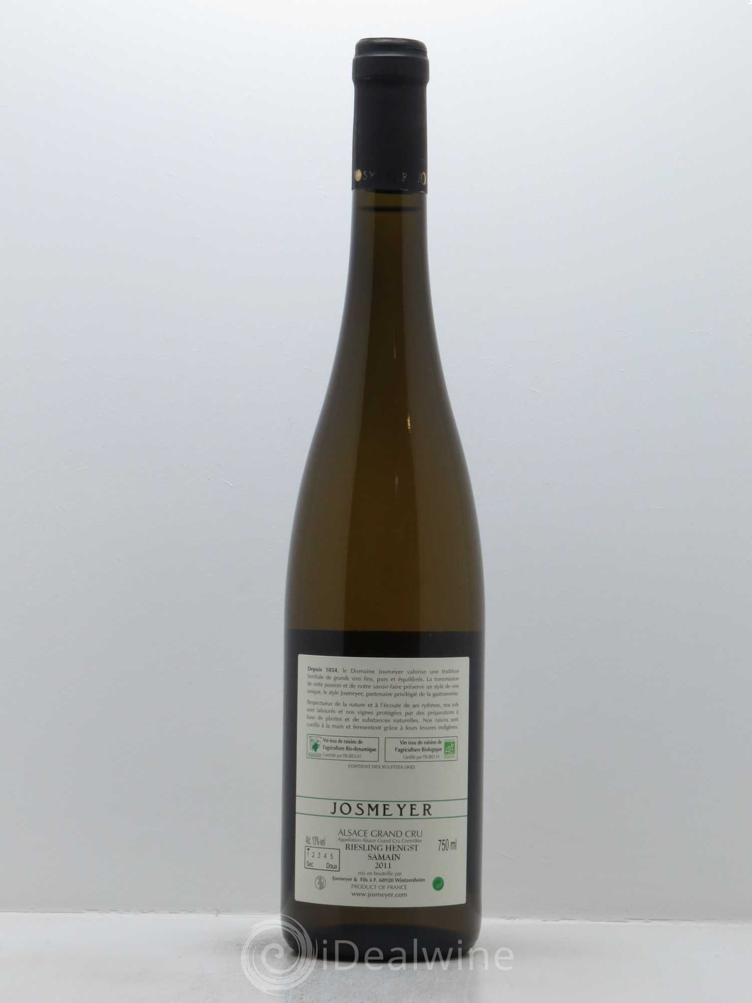 Alsace Riesling Grand Cru Hengst Samain Josmeyer (Domaine) 2011 - Lot de 1 bouteille - 1