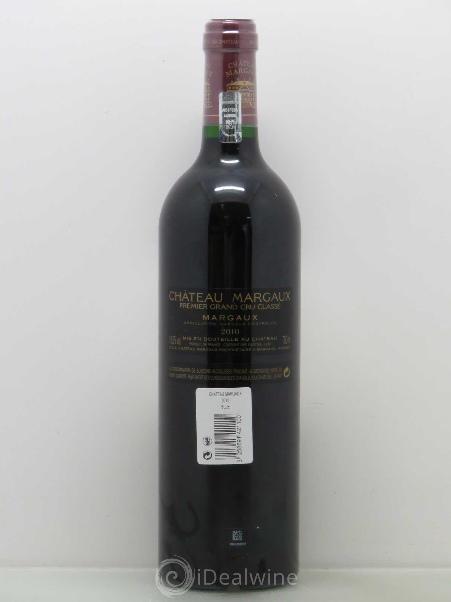Château Margaux 1er Grand Cru Classé 2010 - Lot de 1 bouteille - 1