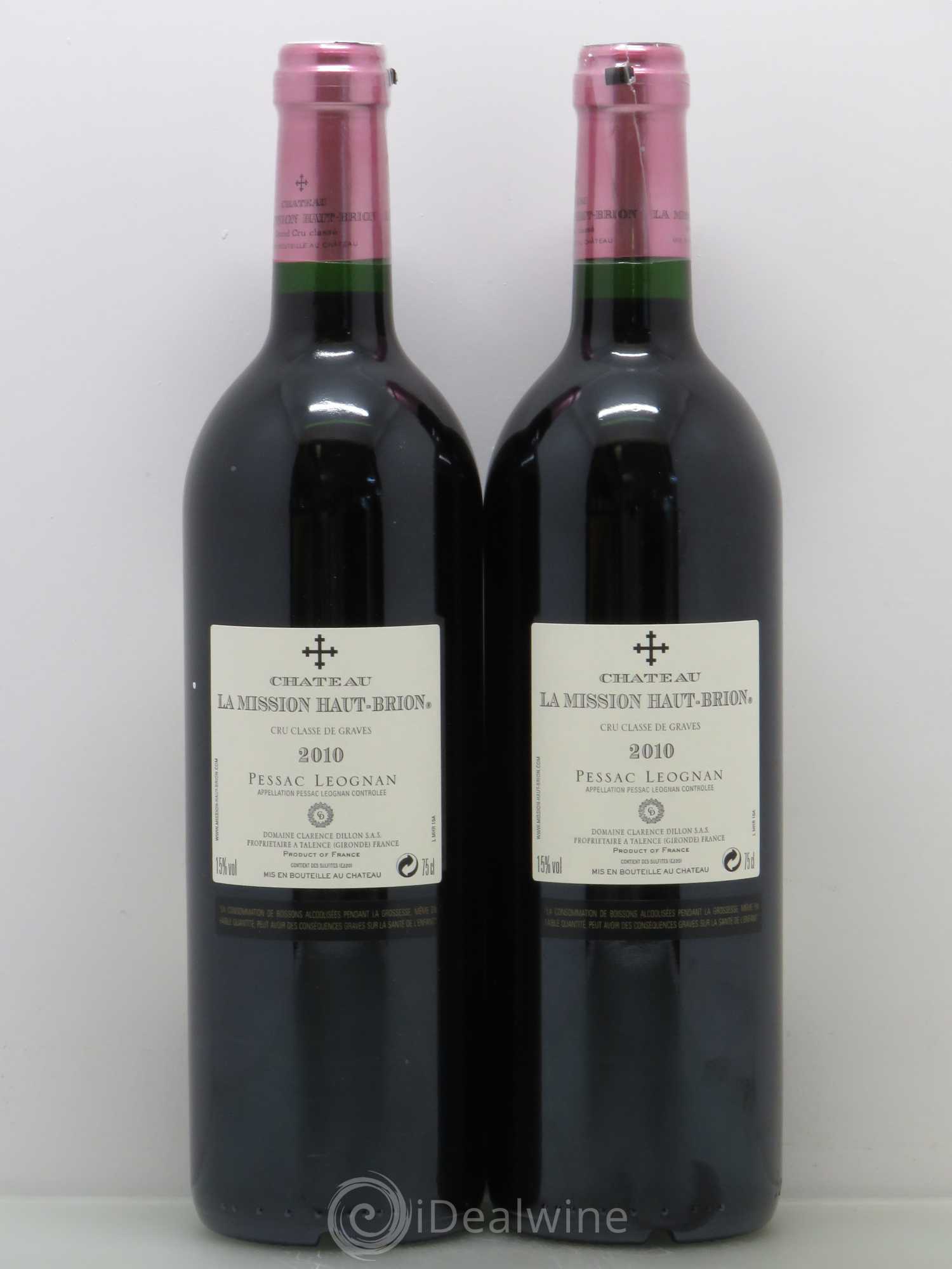 Château la Mission Haut-Brion Cru Classé de Graves 2010 - Lot de 2 bouteilles - 1