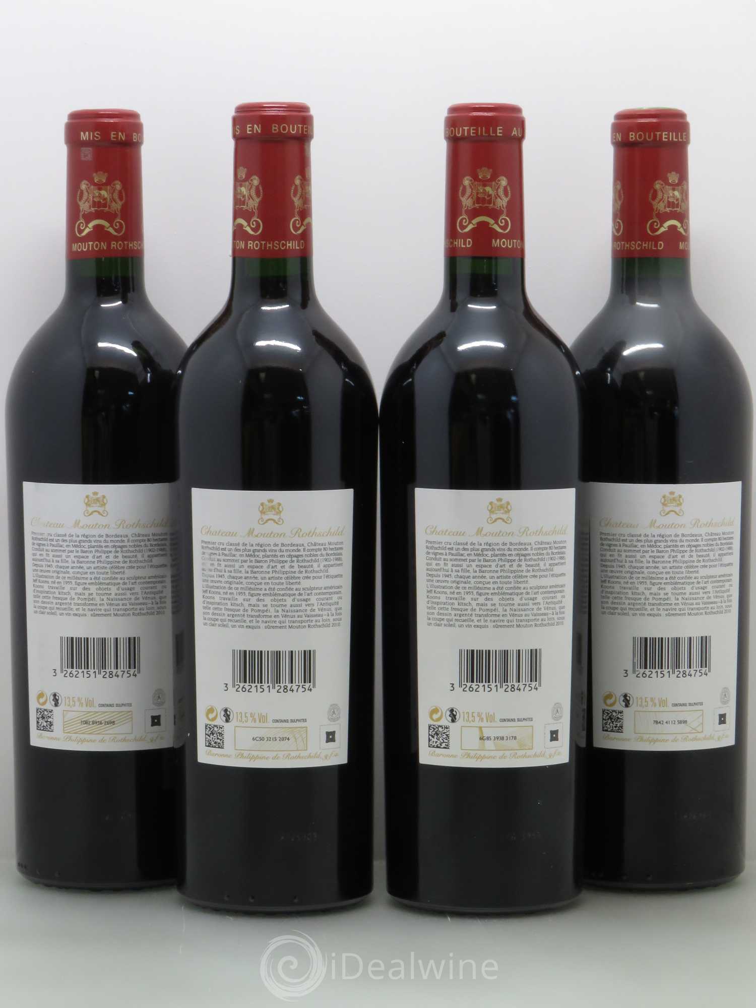 Château Mouton Rothschild 1er Grand Cru Classé 2010 - Lot de 4 bouteilles - 1