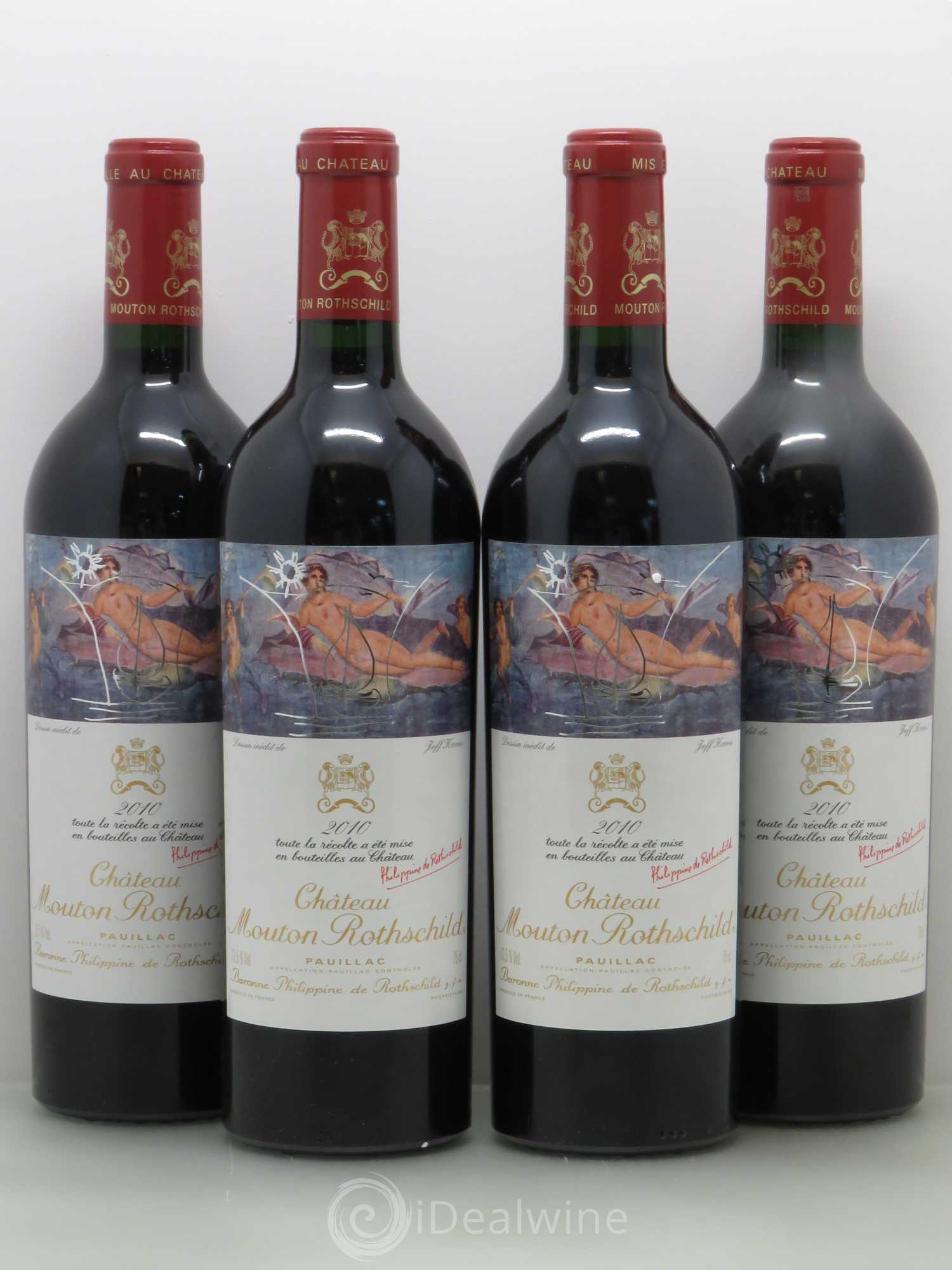 Château Mouton Rothschild 1er Grand Cru Classé 2010 - Lot de 4 bouteilles - 0