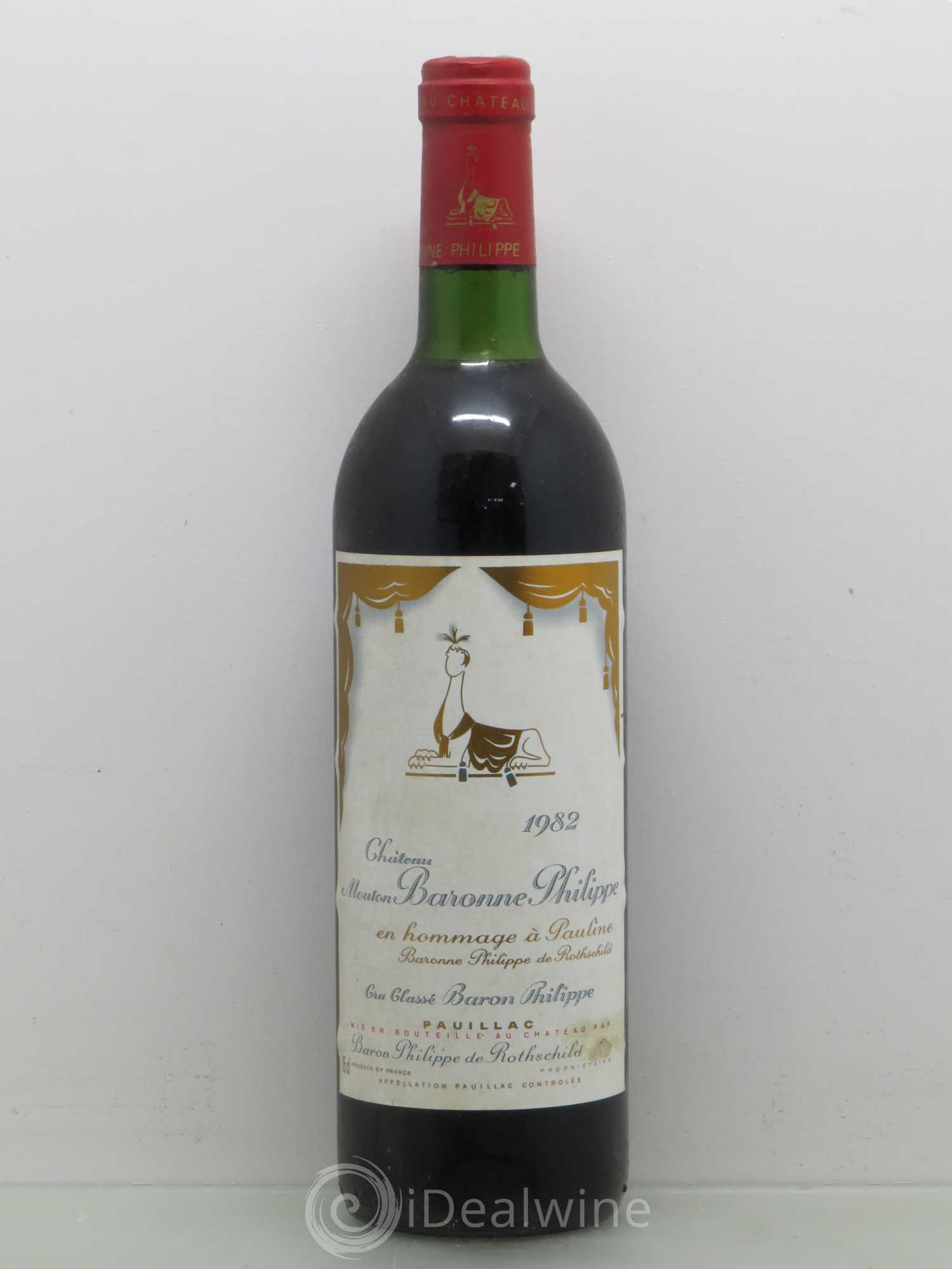 Château d' Armailhac - Mouton Baron(ne) Philippe 5ème Grand Cru Classé 1982 - Lot de 1 bouteille - 0
