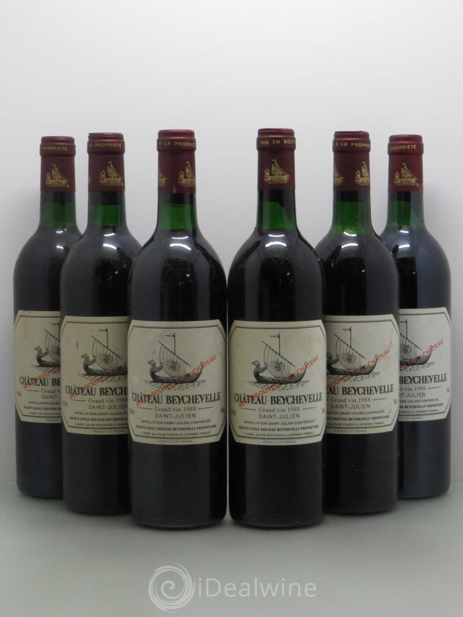 Château Beychevelle 4ème Grand Cru Classé 1988 - Lot de 6 bouteilles - 0