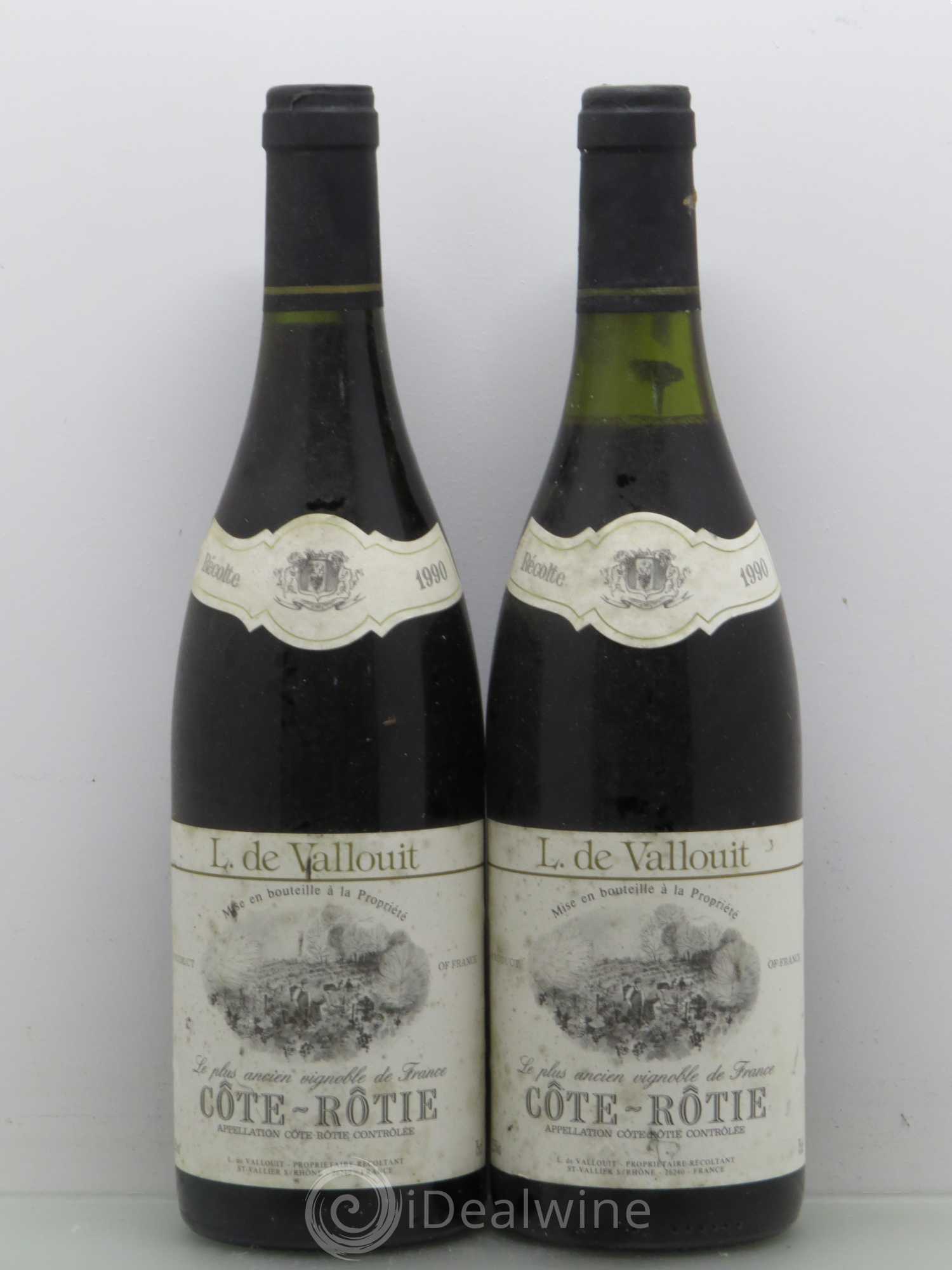 Côte-Rôtie L. De Vallouit 1990 - Posten von 2 Flaschen - 0
