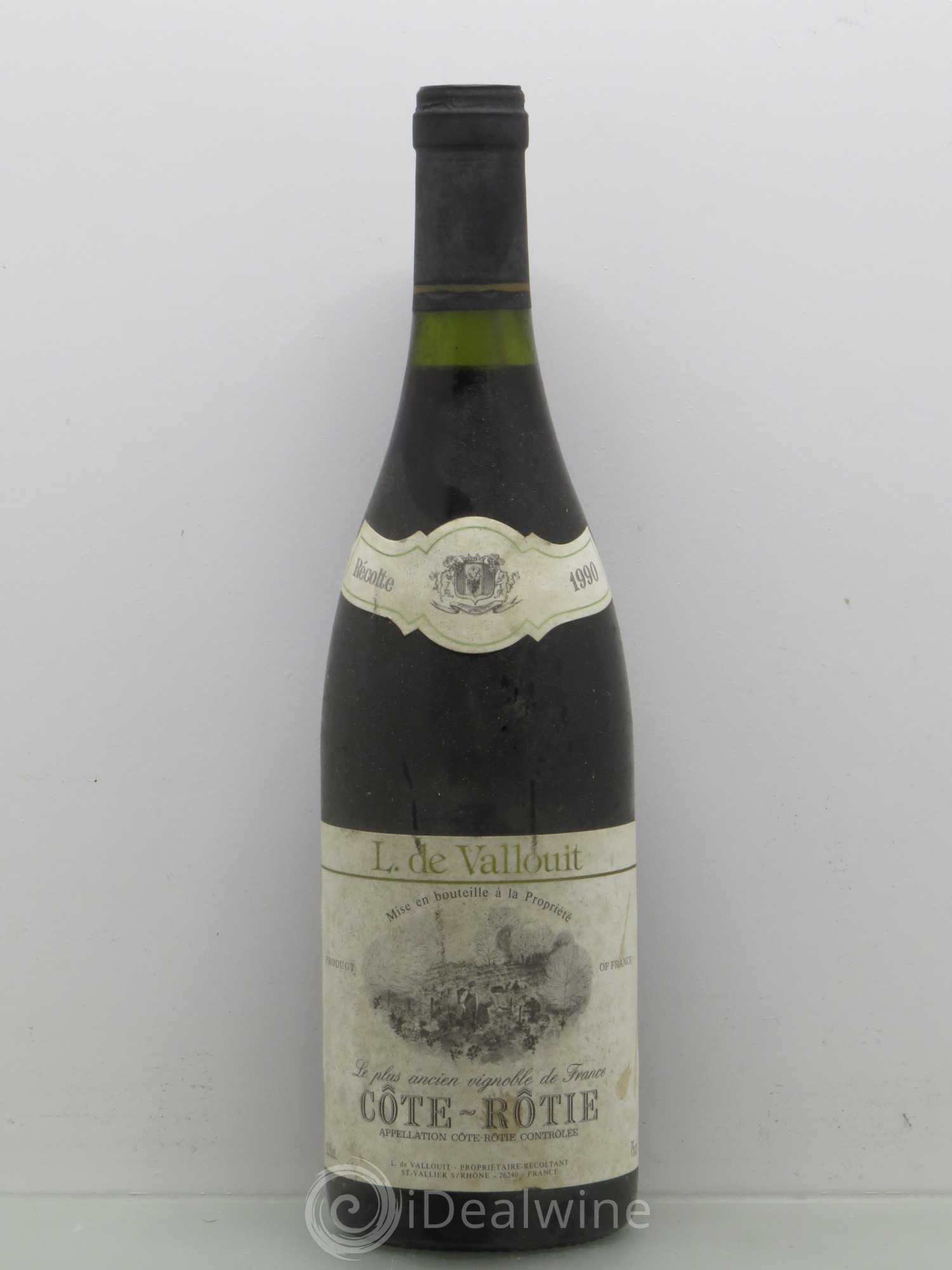Côte-Rôtie L. De Vallouit 1990 - Posten von 1 Flasche - 0