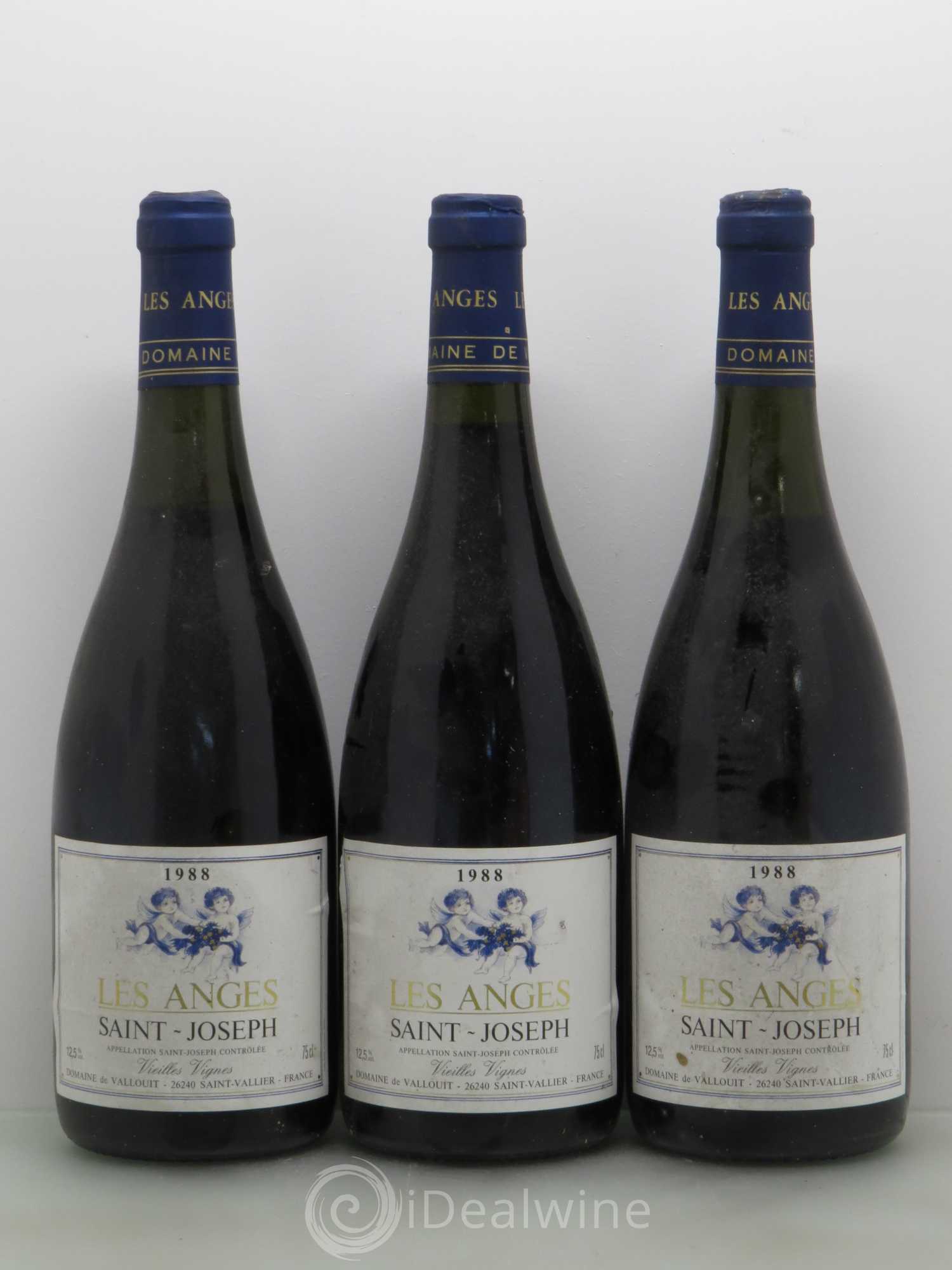 Saint-Joseph Les Anges Vieilles Vignes De L. De Vallouit 1988 - Posten von 3 Flaschen - 0