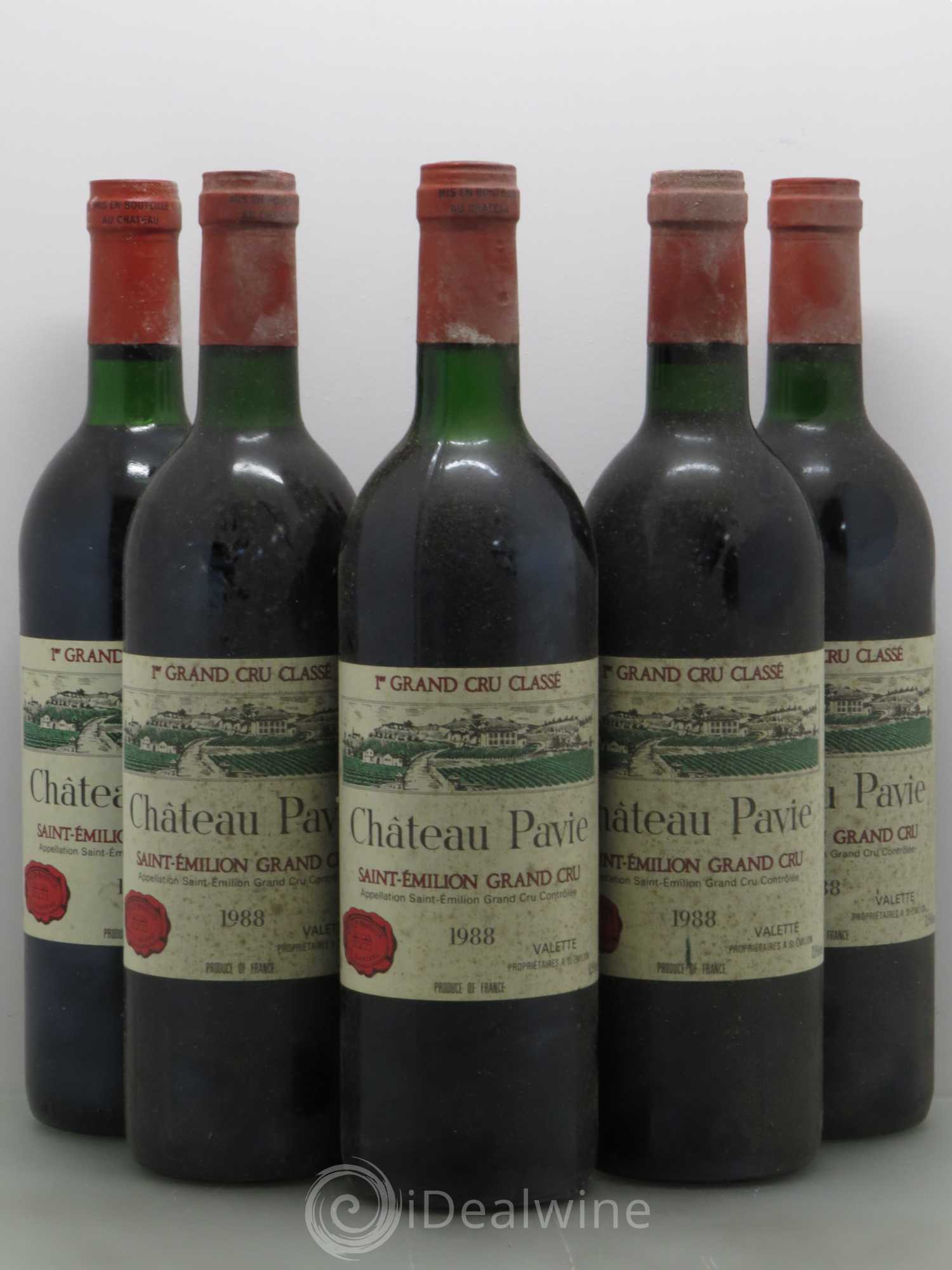 Château Pavie 1er Grand Cru Classé A 1988 - Lot de 5 bouteilles - 0