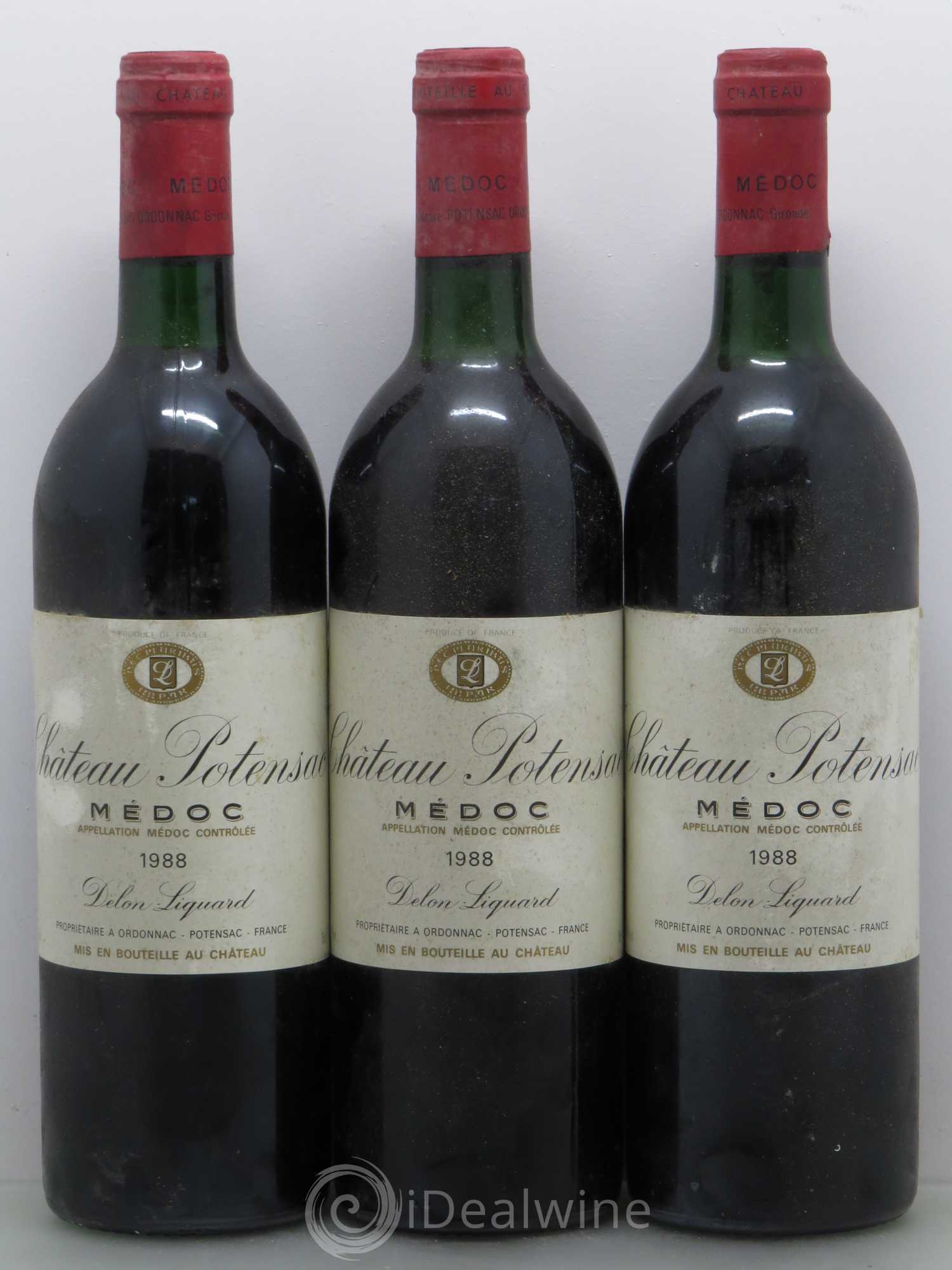 Château Potensac 1988 - Lot de 3 bouteilles - 0