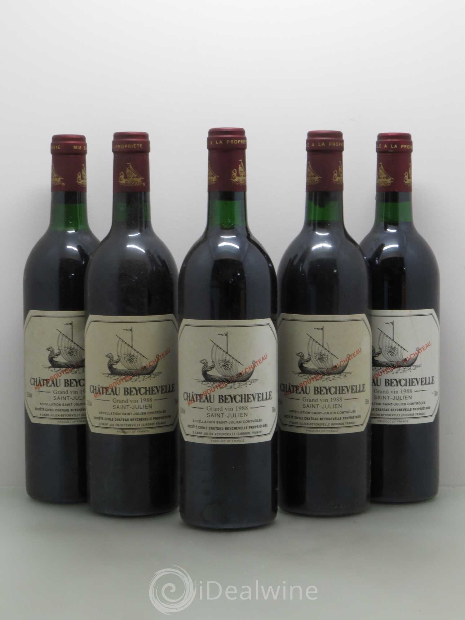 Château Beychevelle 4ème Grand Cru Classé 1988 - Lot de 5 bouteilles - 0