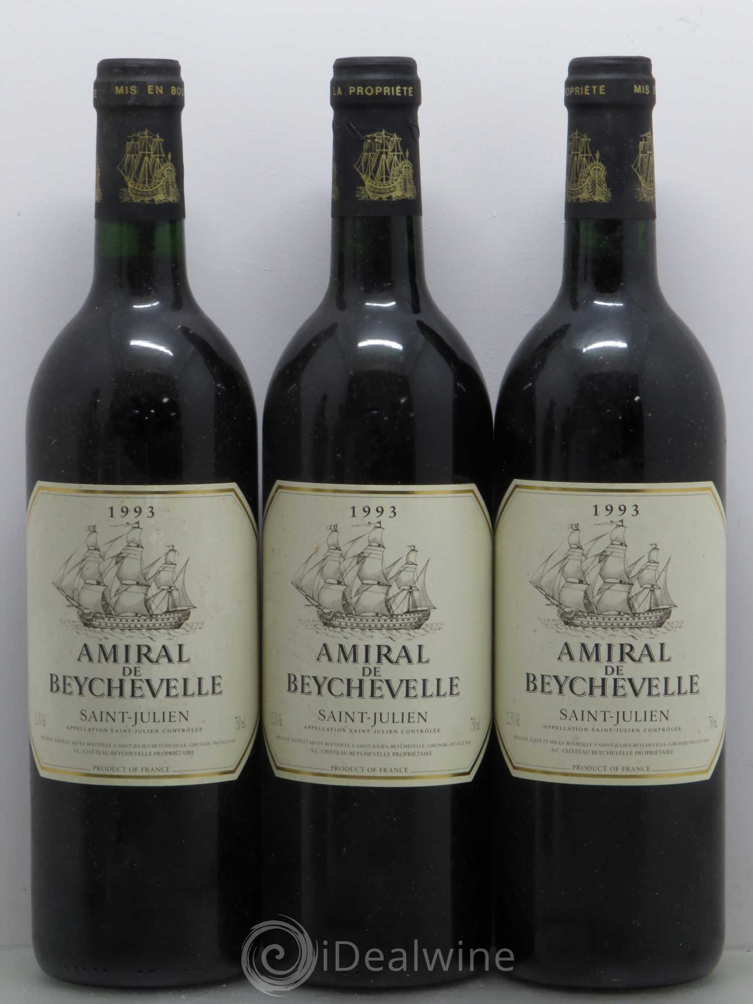 Amiral de Beychevelle Second Vin 1993 - Lot de 6 bouteilles - 1