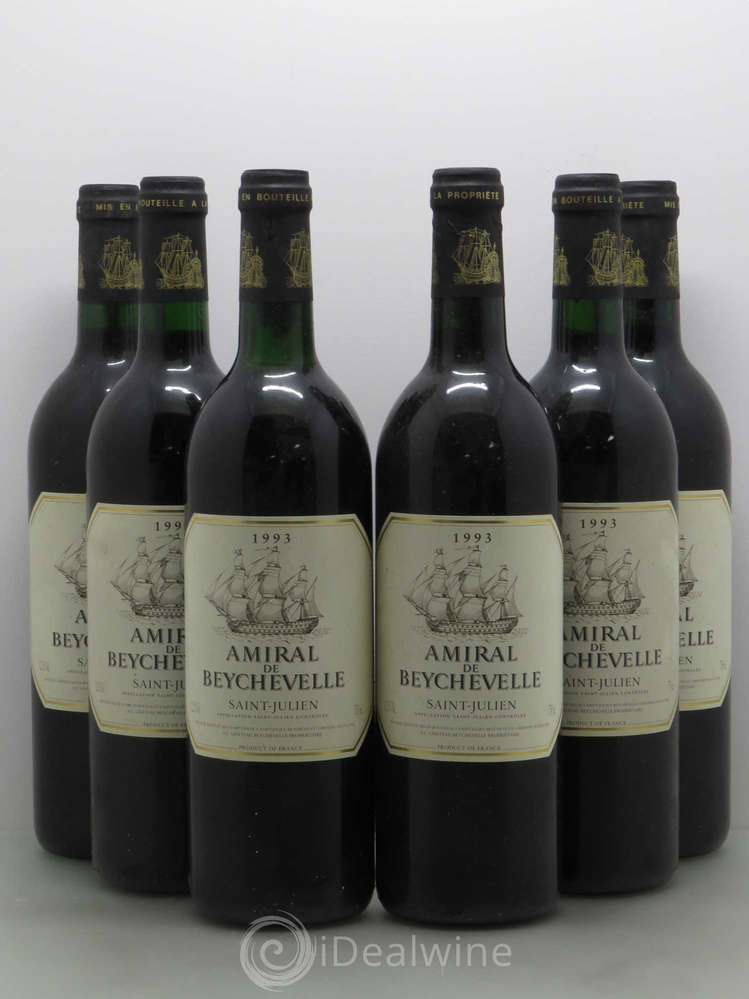 Amiral de Beychevelle Second Vin 1993 - Lot de 6 bouteilles - 0