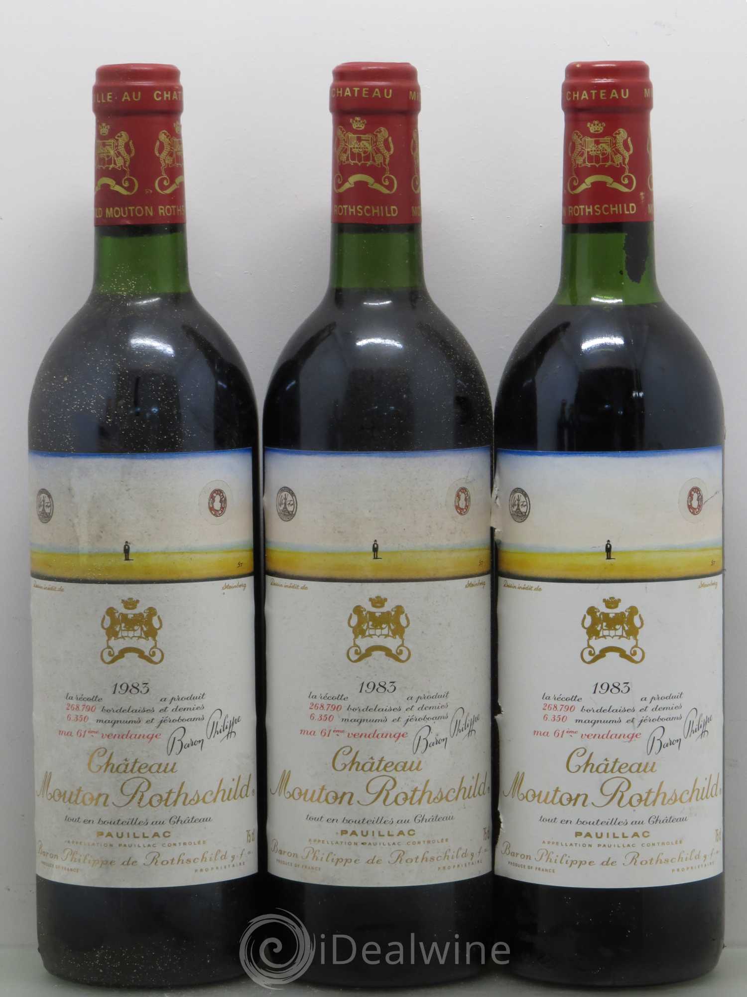 Château Mouton Rothschild 1er Grand Cru Classé 1983 - Lot de 6 bouteilles - 1