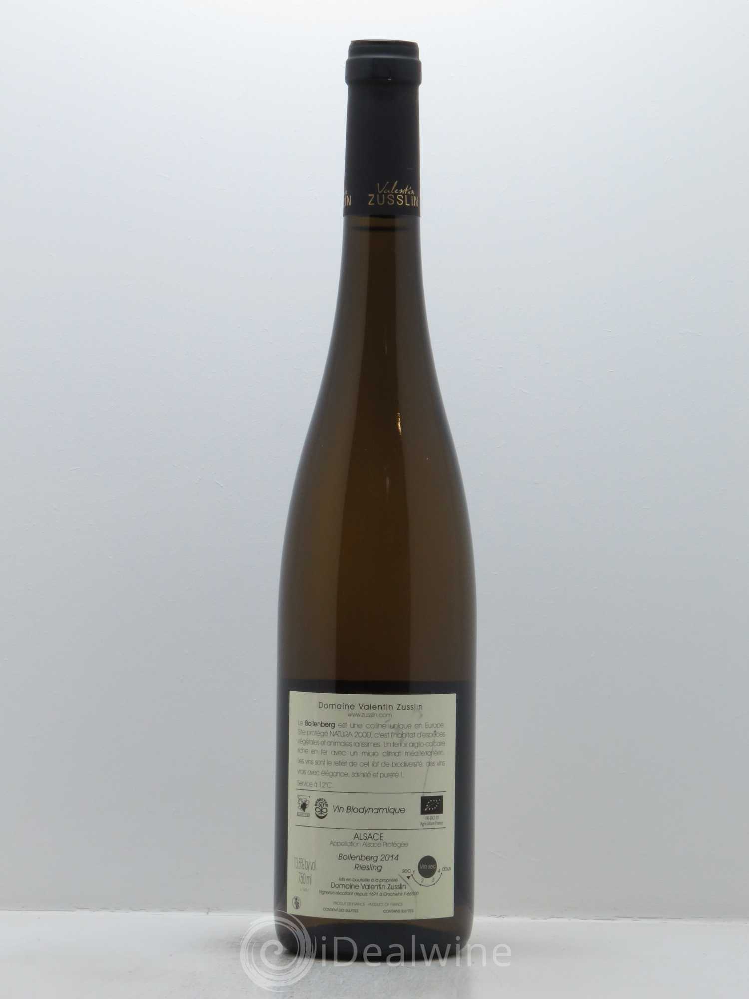Alsace Riesling Bollenberg Valentin Zusslin (Domaine) 2014 - Lot de 1 bouteille - 1