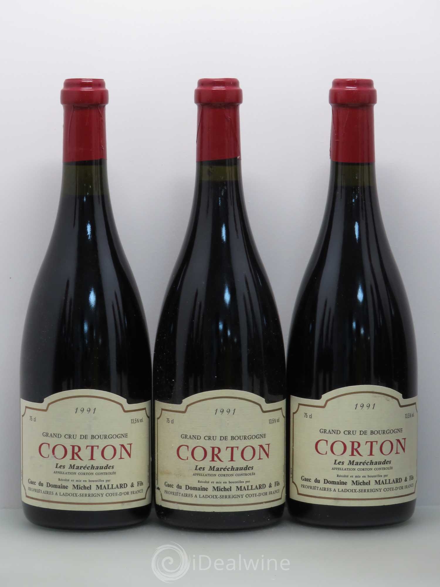 Corton Grand Cru Les Maréchaudes - Domaine Michel Mallard et fils (sans prix de réserve) 1991 - Posten von 12 Flaschen - 2