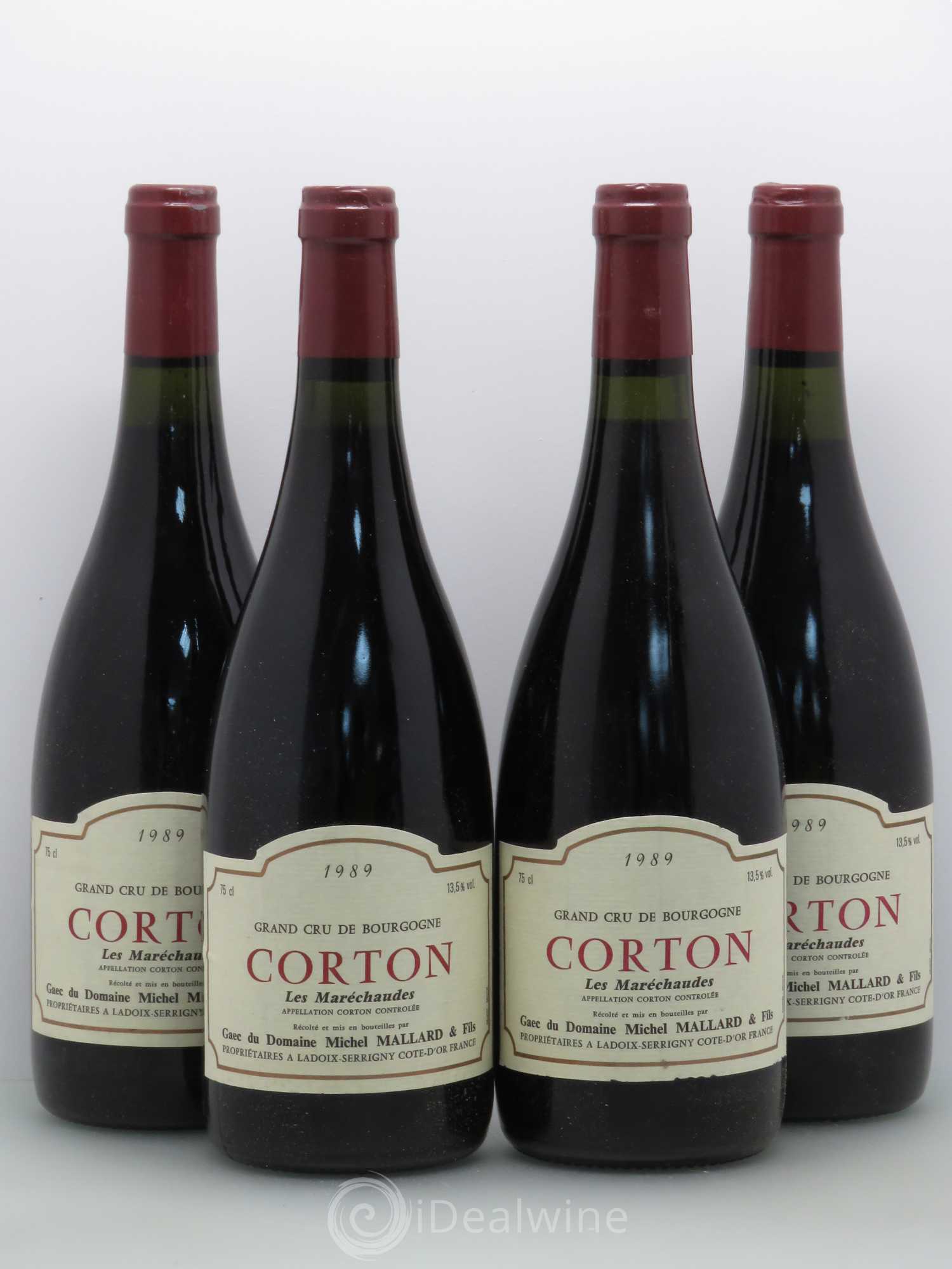 Corton Grand Cru Les Maréchaudes - Domaine Michel Mallard et fils 1989 - Posten von 4 Flaschen - 0