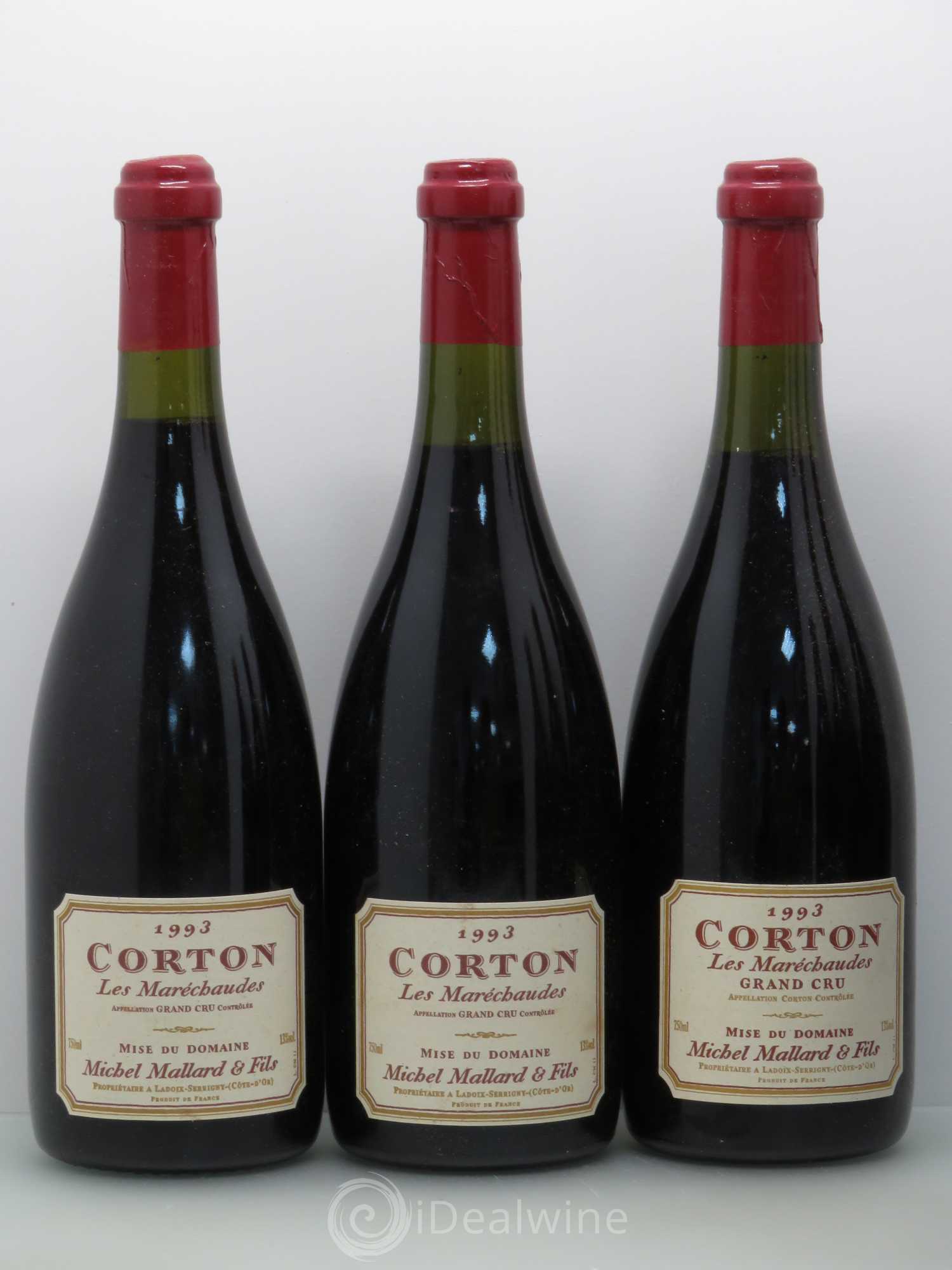 Corton Grand Cru Les Maréchaudes - Michel Mallard 1993 - Posten von 6 Flaschen - 1