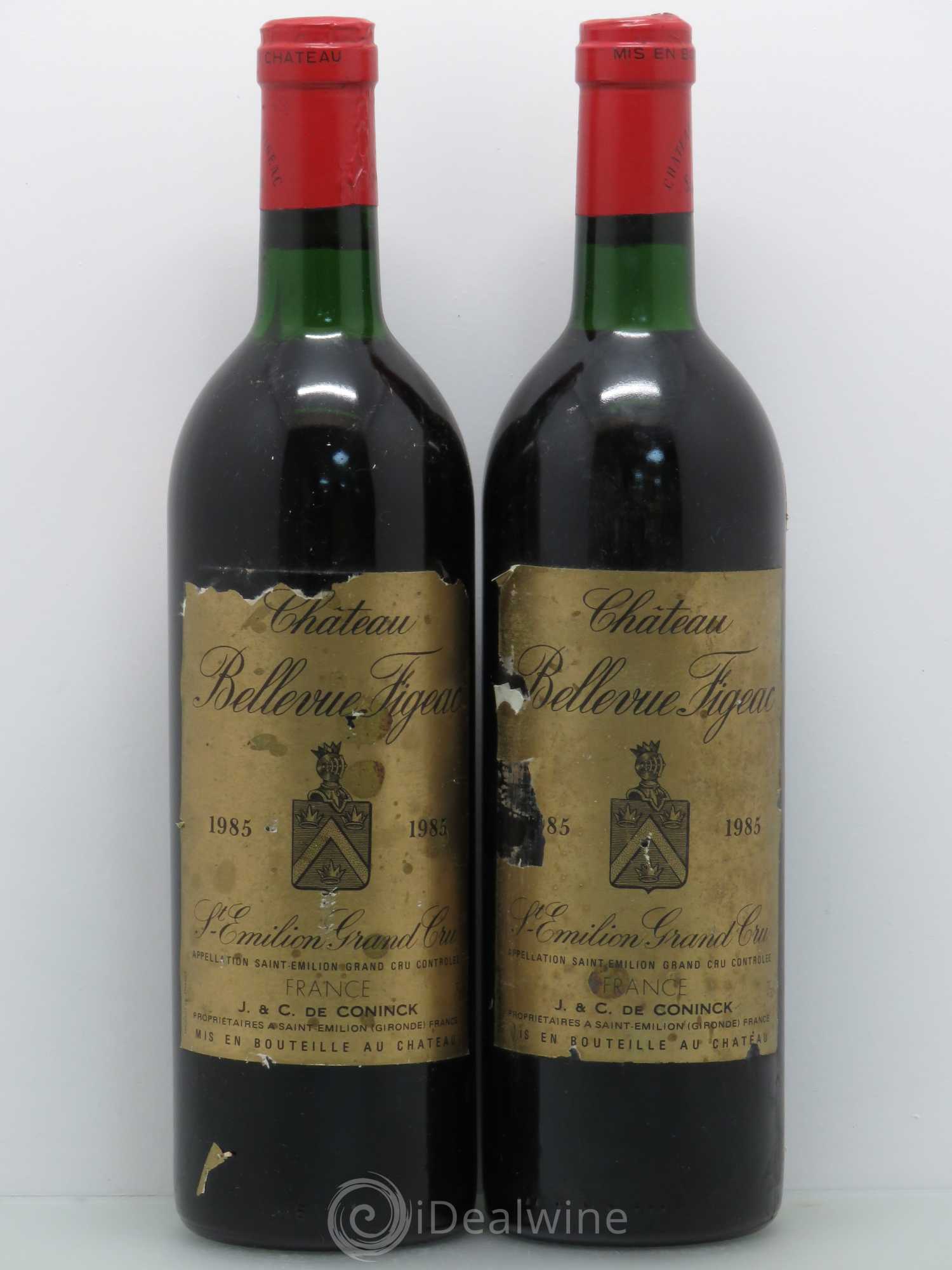 Saint-Émilion Château Bellevue Figeac 1985 - Lot de 2 bouteilles - 0
