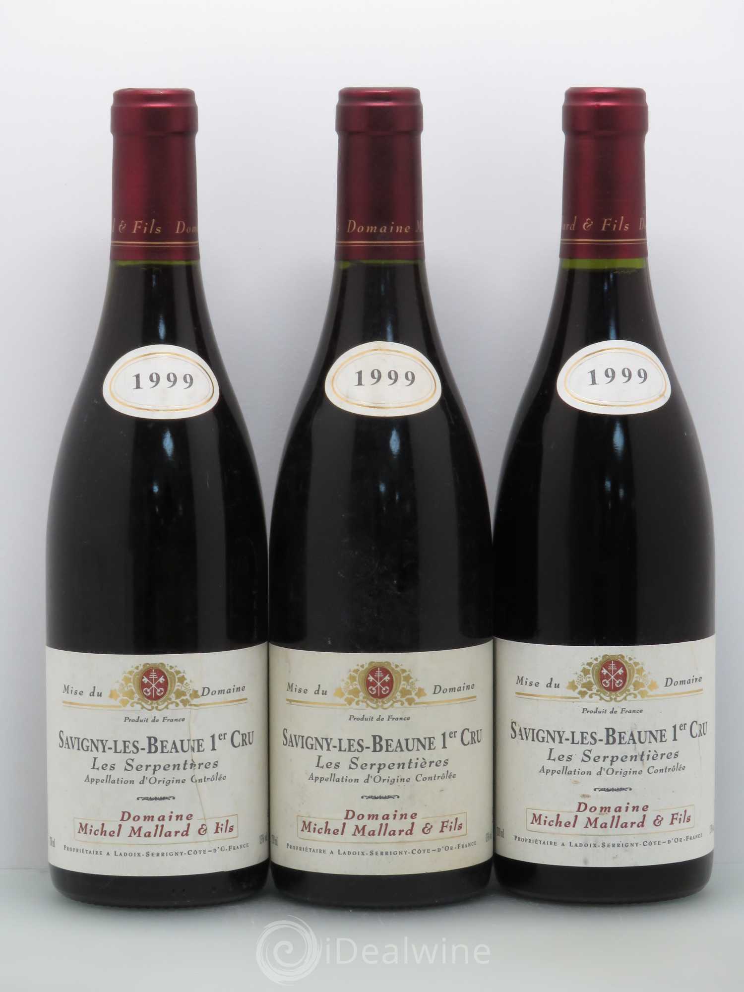 Savigny-lès-Beaune 1er Cru Les Serpentières - Michel Mallard (sans prix de réserve) 1999 - Posten von 3 Flaschen - 0