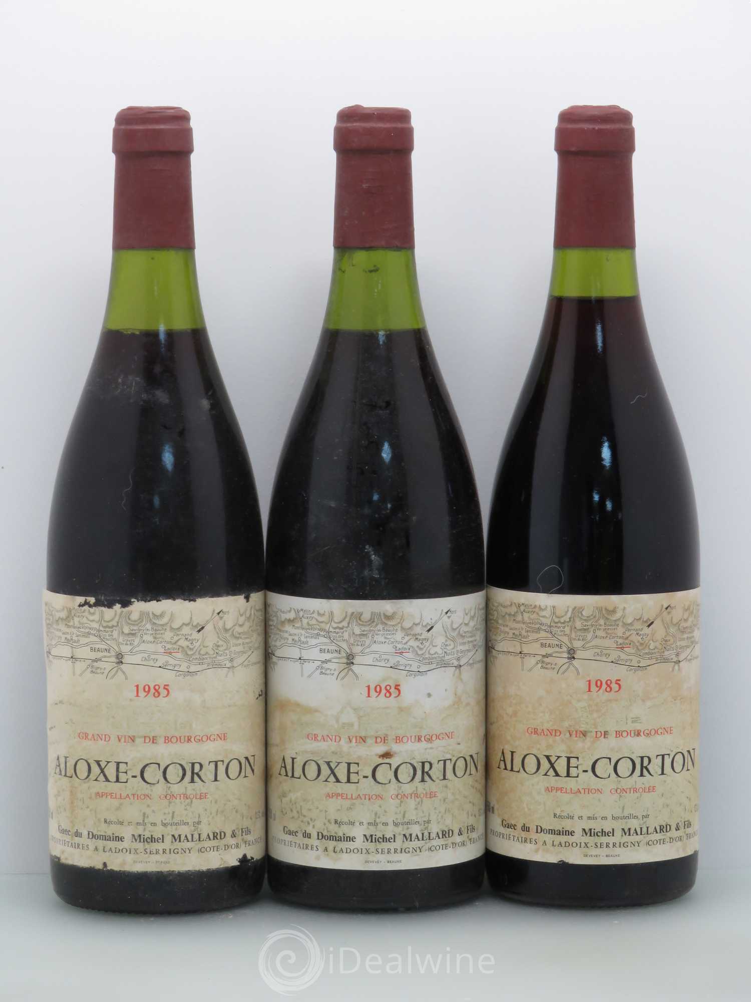 Aloxe-Corton Michel Mallard 1985 - Lot de 3 bouteilles - 0