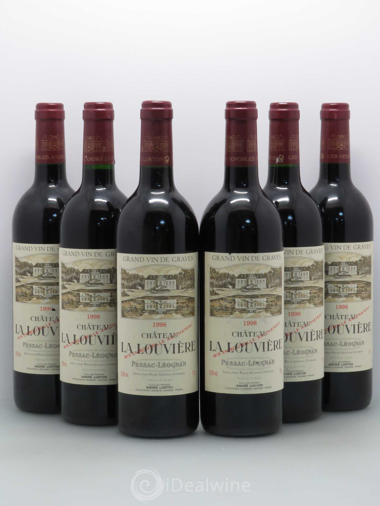 Château la Louvière 1998 - Lot de 6 bouteilles - 0